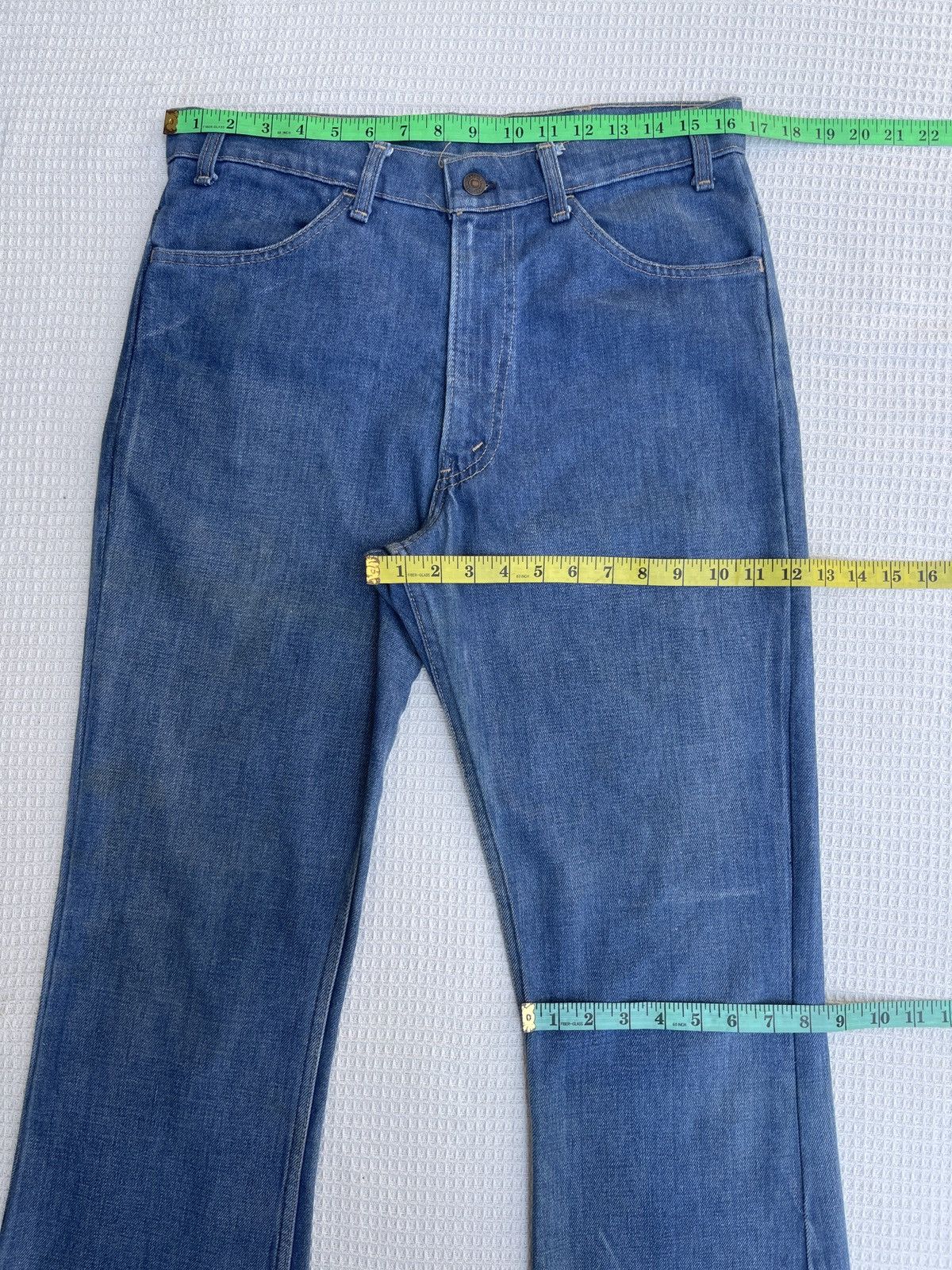 Levi's Rare🔥Vtg 70s Levis Orange Tab Flared Light Blue Jeans Size US 33 - 14 Thumbnail