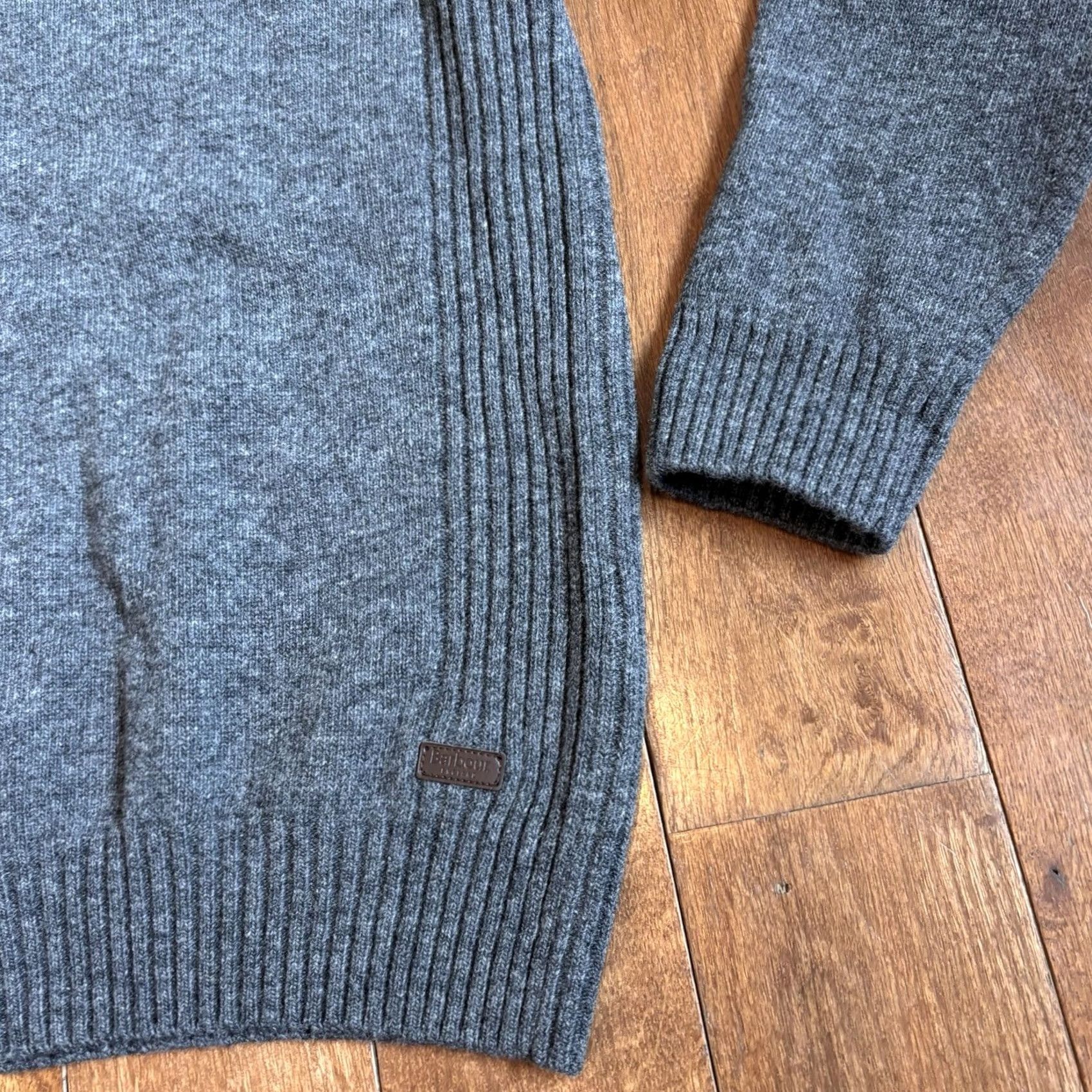 Barbour Barbour Nelson Essential 1/2 Zip Sweater Storm Grey 100% Wool sz L Mens Size US L / EU 52-54 / 3 - 7 Thumbnail