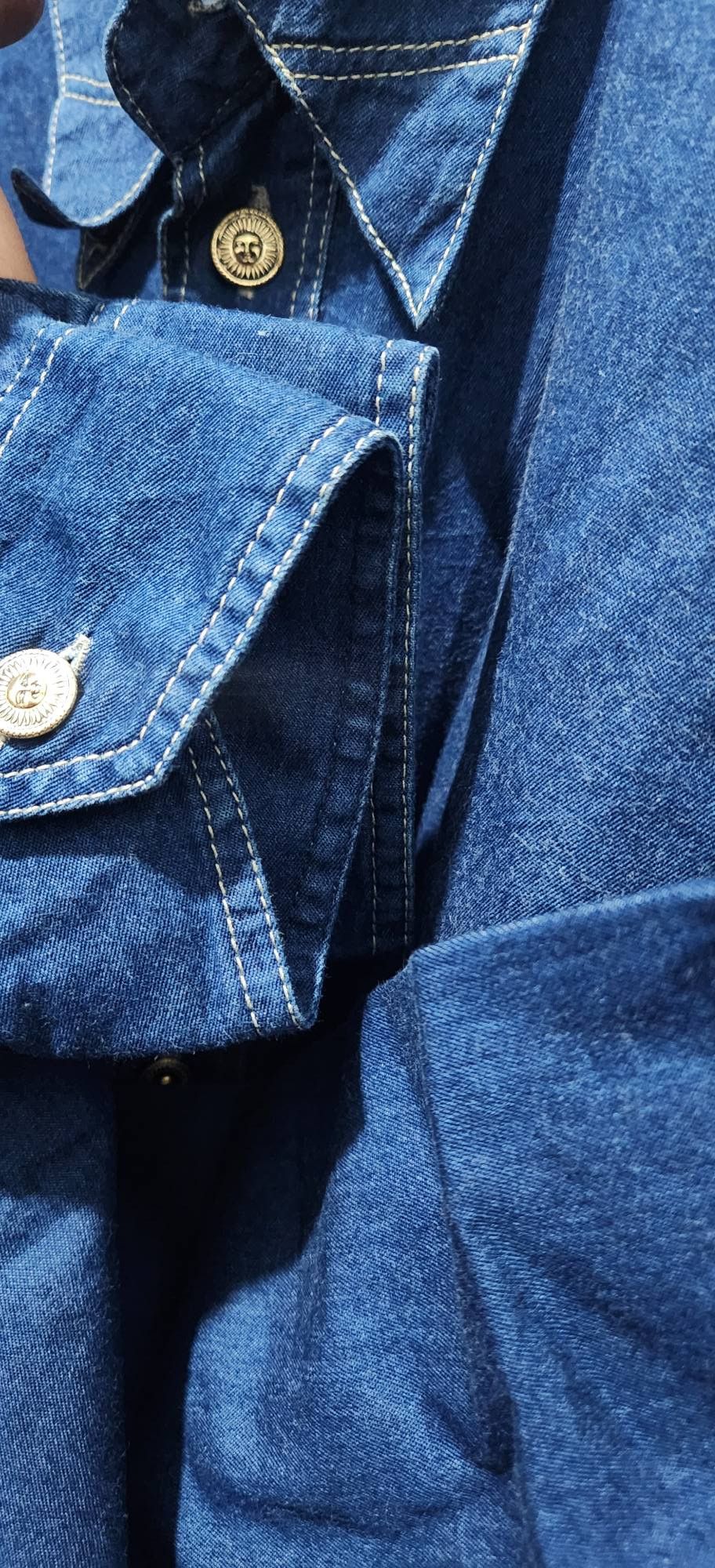 Versace Jeans Couture Versace Jeans Couture Medusa Button Shirt Blue Denim Western Size US XL / EU 56 / 4 - 5 Thumbnail