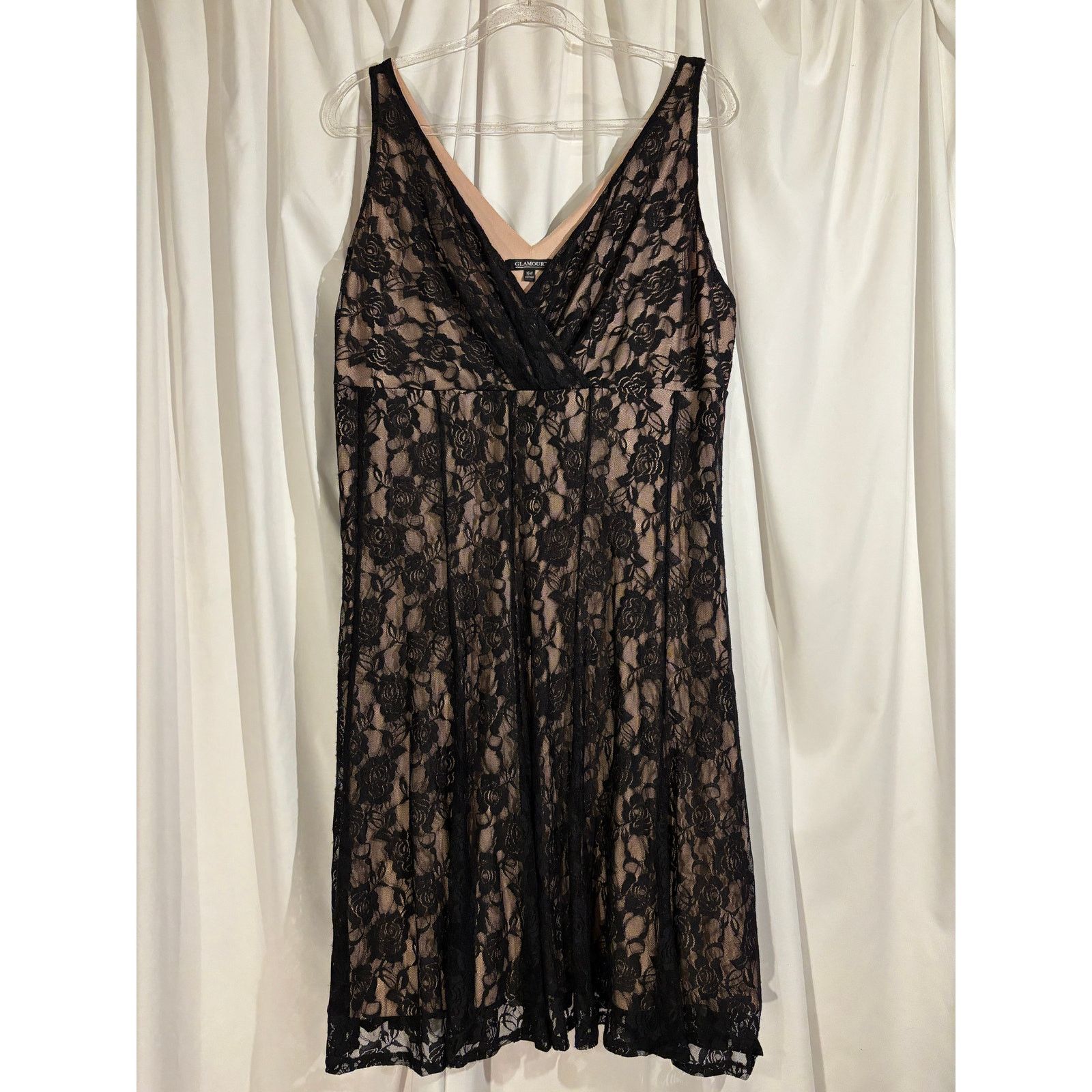 The Unbranded Brand Glamour Black Lace Overlay Size 16 (XL) Size XL / US 12-14 / IT 48-50 - 6 Thumbnail