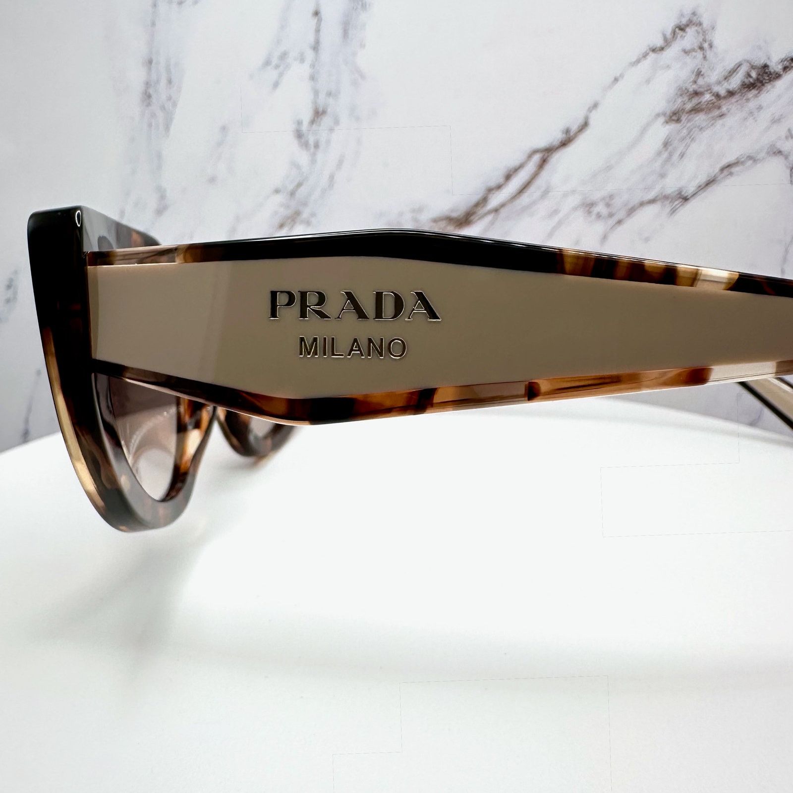 Prada PRADA Sunglasses Brown Tortoise Caramel Gold Symbole Oval Size ONE SIZE - 7 Thumbnail