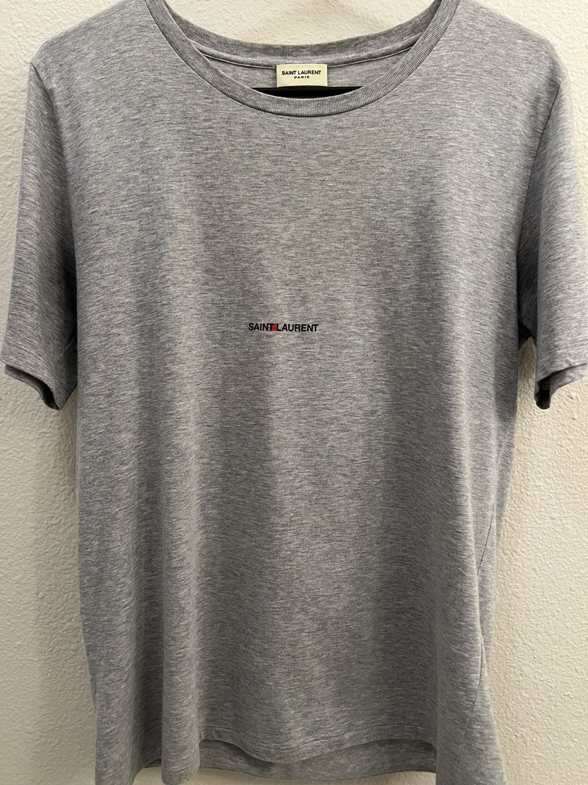 Saint Laurent Paris × Yves Saint Laurent Grey Saint Laurent Logo Tee Size US M / EU 48-50 / 2 - 1 Thumbnail