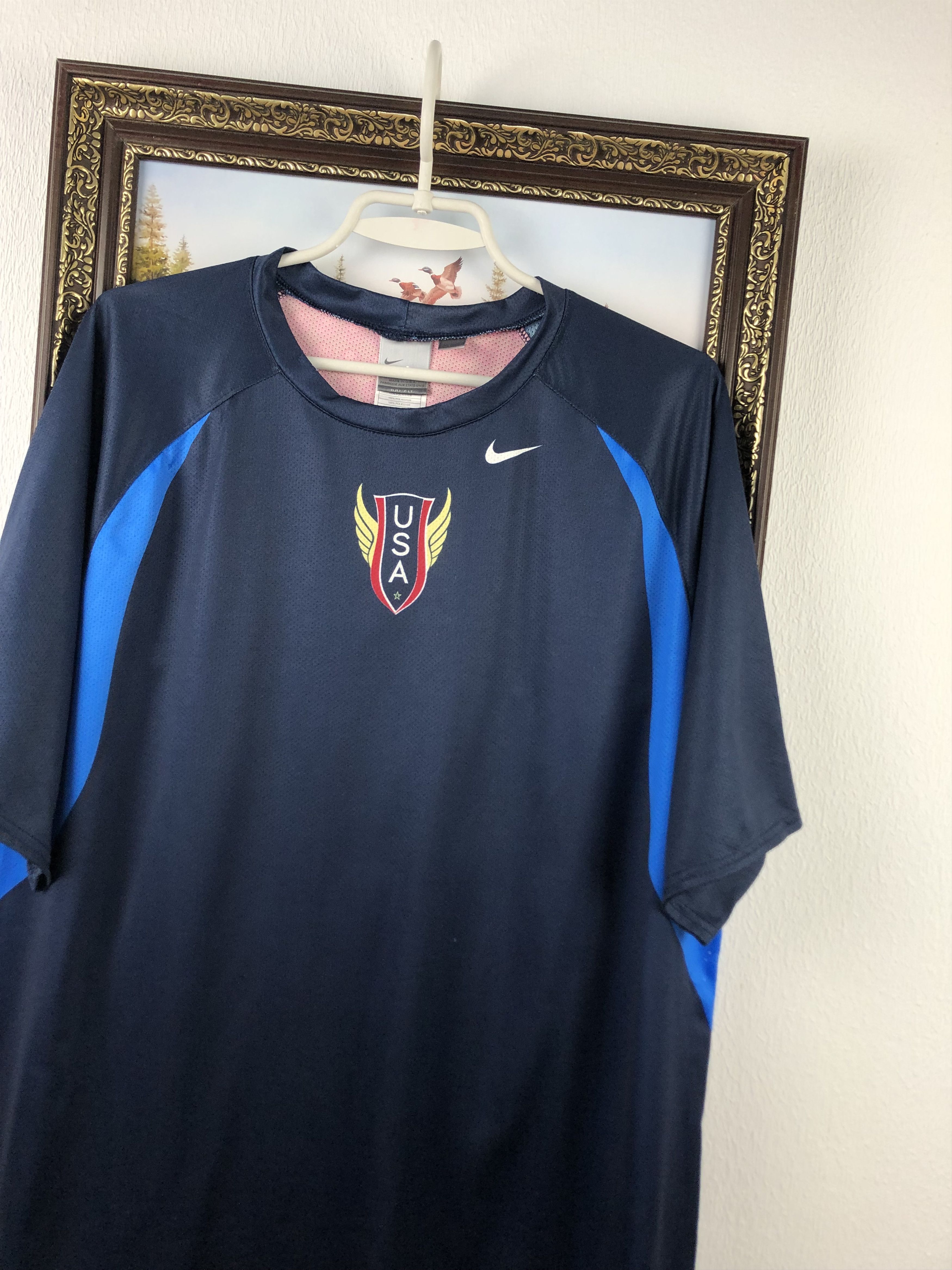 Nike USA Track Field Shirt Running Sprint Jersey USATF Olympic Size US XL / EU 56 / 4 - 4 Thumbnail