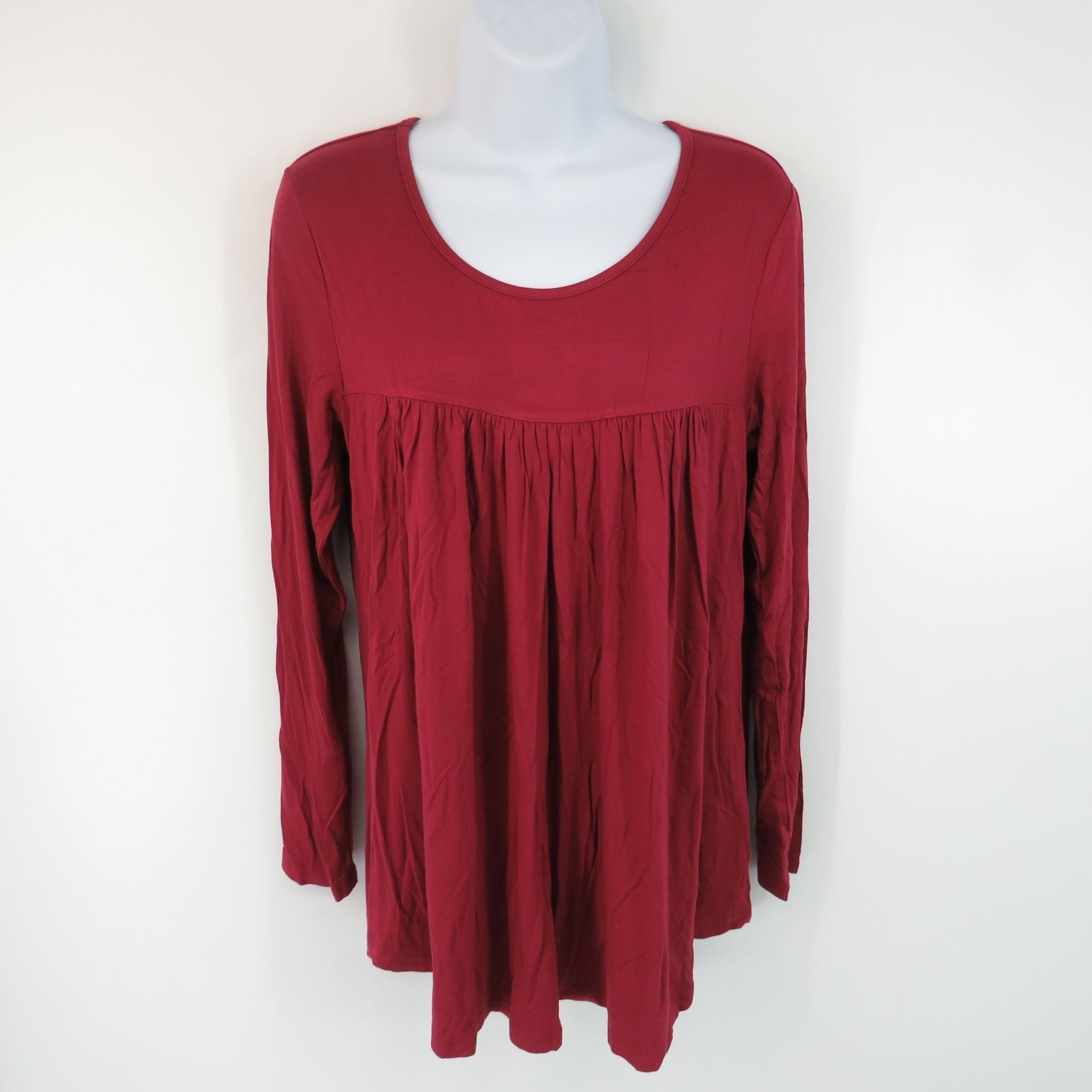 Other LONGYUAN Red Baby Doll Long Sleeve Tunic Top Size L NWT Size L / US 10 / IT 46 - 1 Thumbnail