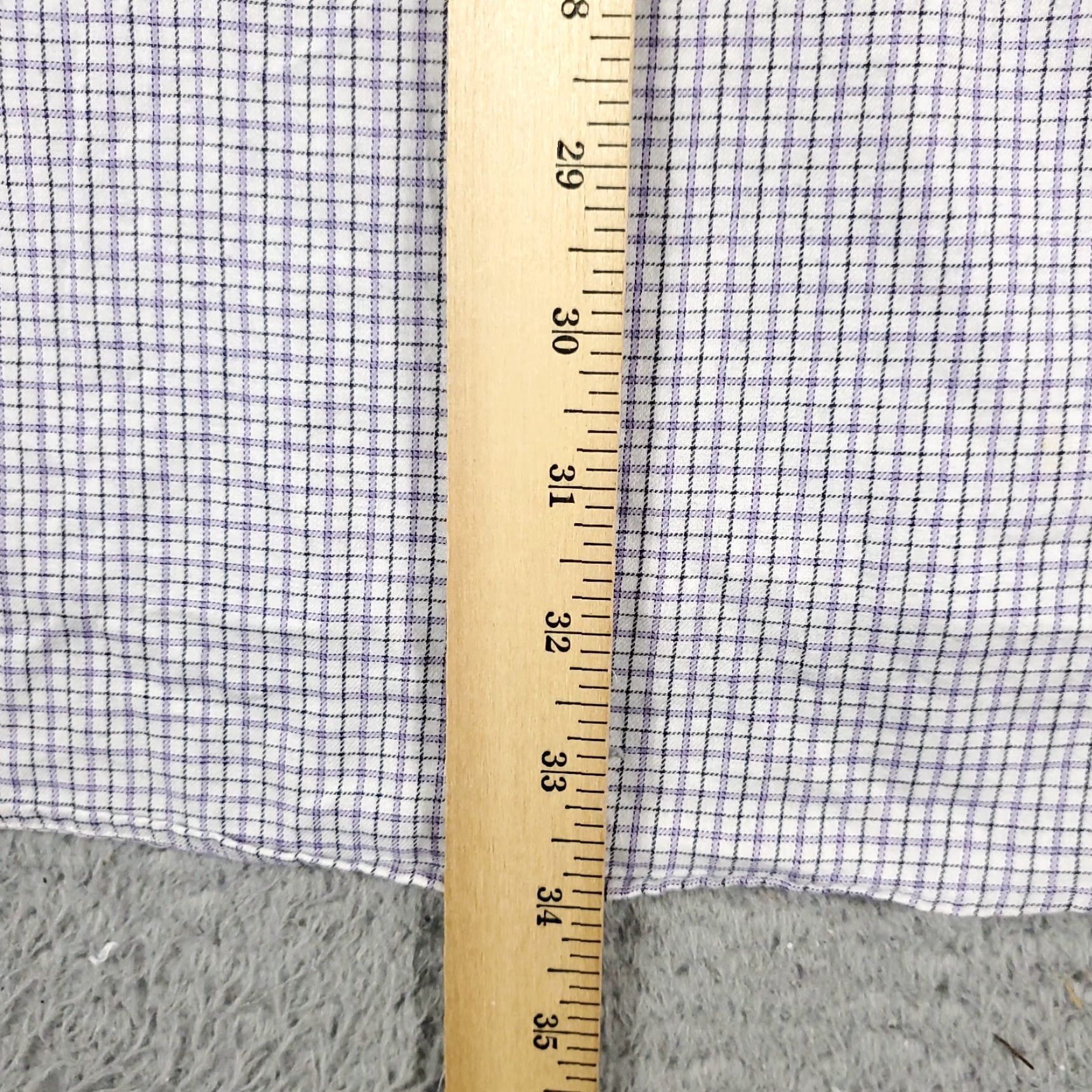 Ralph Lauren Ralph Lauren Shirt Mens Size 17 Purple Check Dress Button-Down Long Sleeve - Wool? Cotton - Business Casual - 17 Neck - Regular Fit Mens Size 46R - 6 Thumbnail