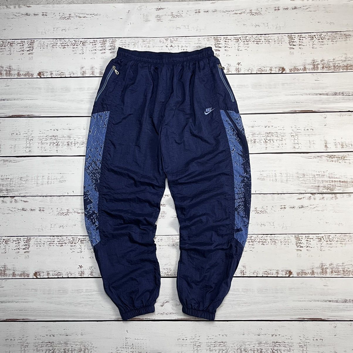 Nike × Vintage Nike Vintage Track Pants Nylon Y2K Drill Streetwear Swoosh Size US 36 / EU 52 - 13 Thumbnail
