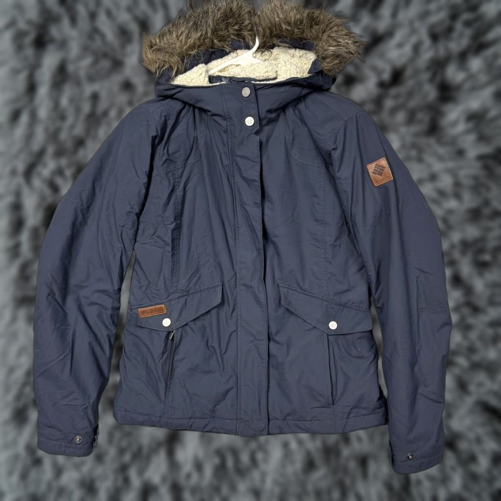 Vintage Columbia Jacket Womens Small Blue Faux Fur Hooded Insulated Parka Warm Winter Size S / US 4 / IT 40 - 1 Thumbnail