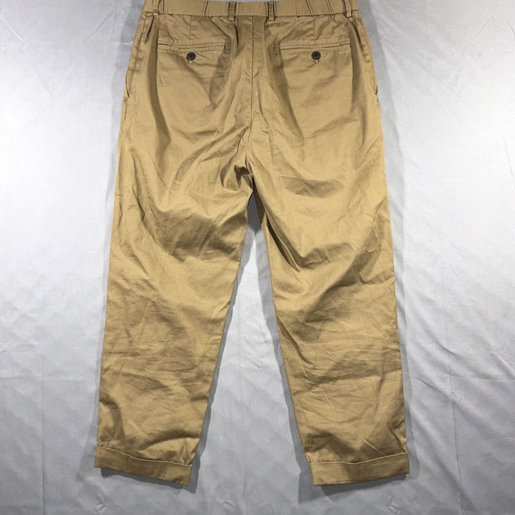 Todd Snyder Todd Snyder Pants Mens Small Beige Elastic Waist Drawstring Cuffed Chino Tapered Size US 29 - 2 Thumbnail
