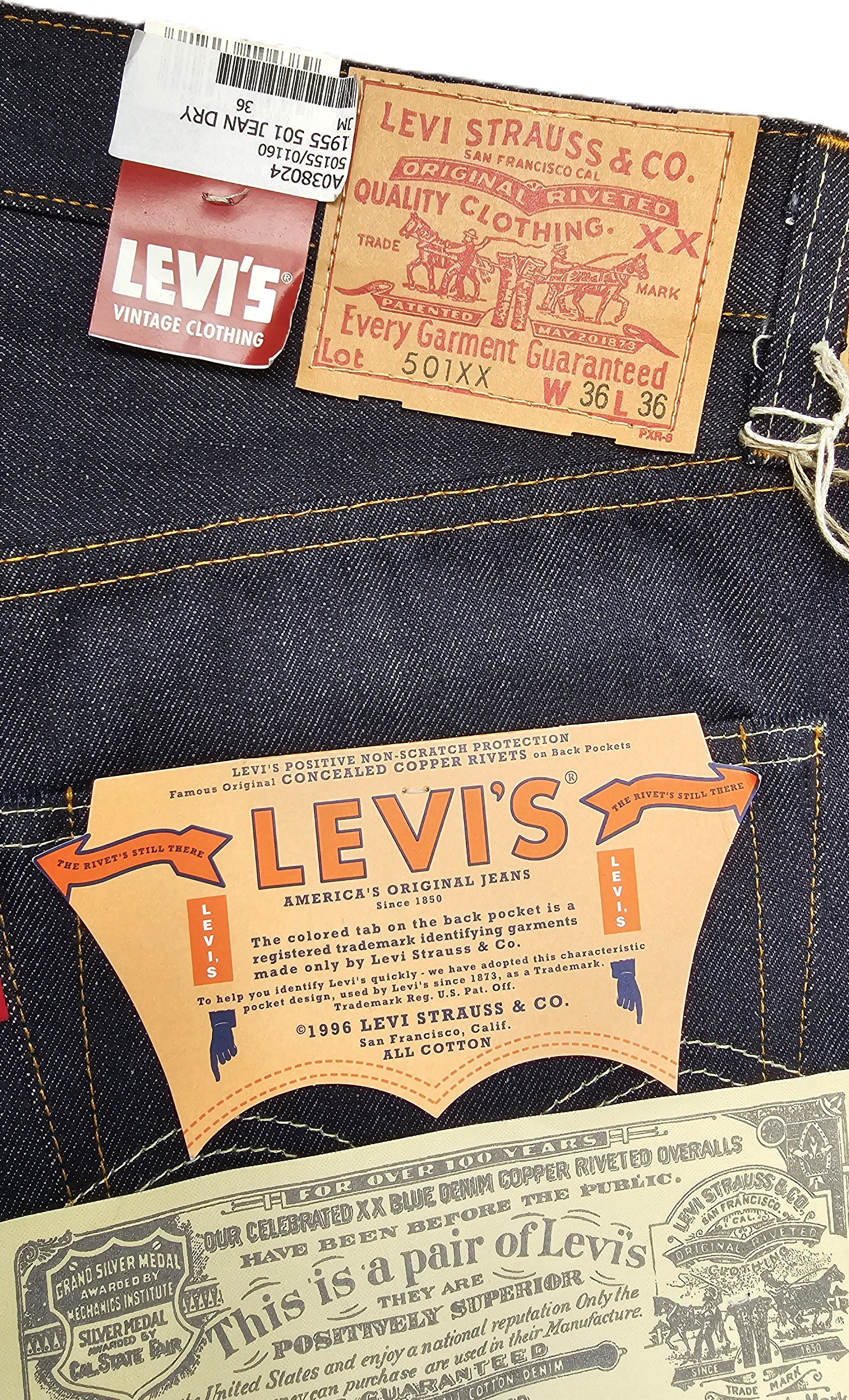 Levi's Levi's lvc 501xx 1955 50155 w36 L36 Made in USA dead stock Size US 36 / EU 52 - 7 Thumbnail