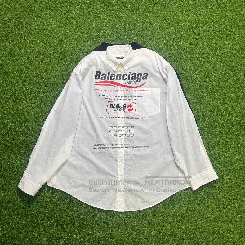 Balenciaga Balenciaga Letter logo cotton broadcloth long sleeve shirt Size US XS / EU 42 / 0 - 1 Thumbnail