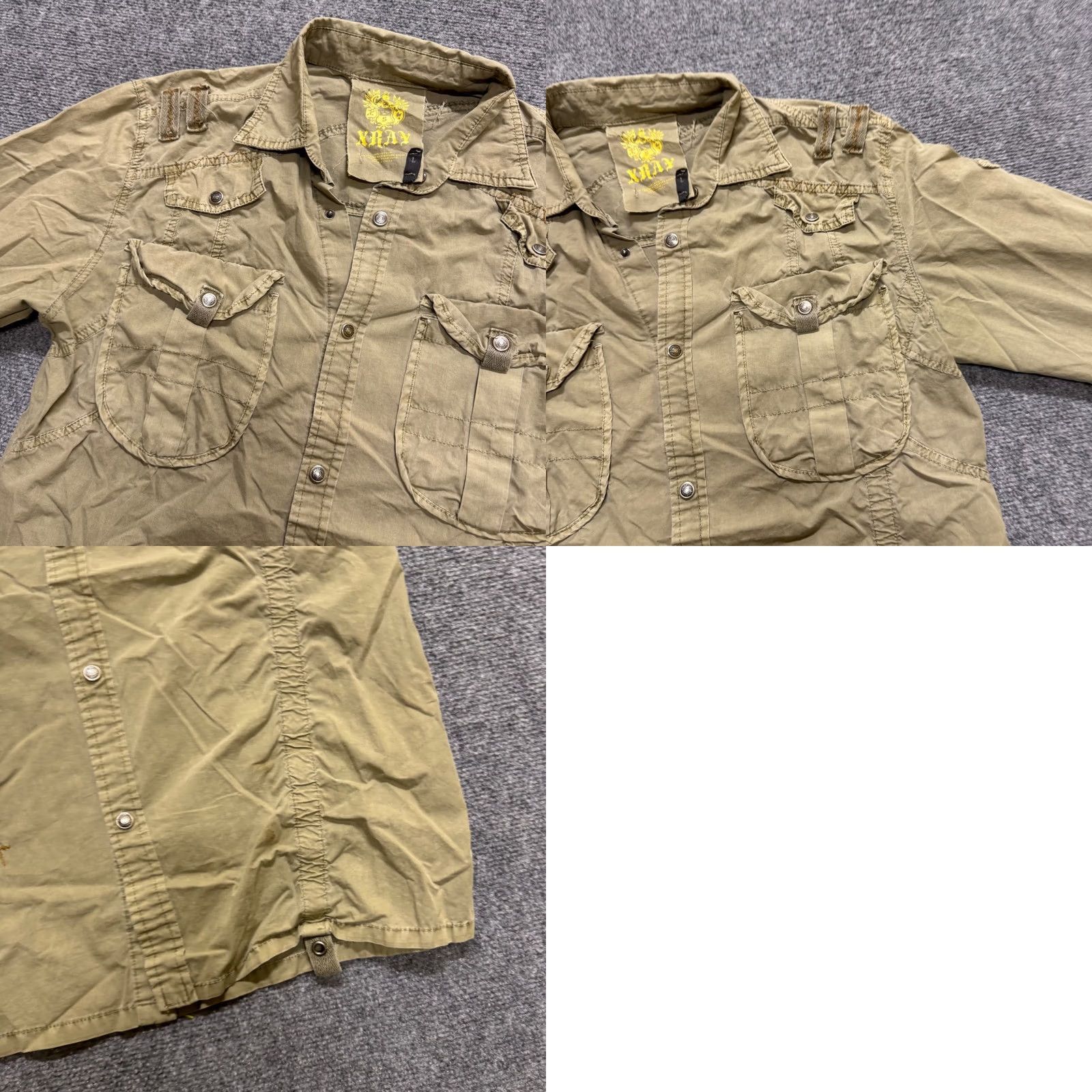 Vintage VTG Y2K Plaid Button Up Shirt Mens L Long-sleeve Embroidered Distressed Military X-ray (Unbranded) Size US L / EU 52-54 / 3 - 8 Thumbnail