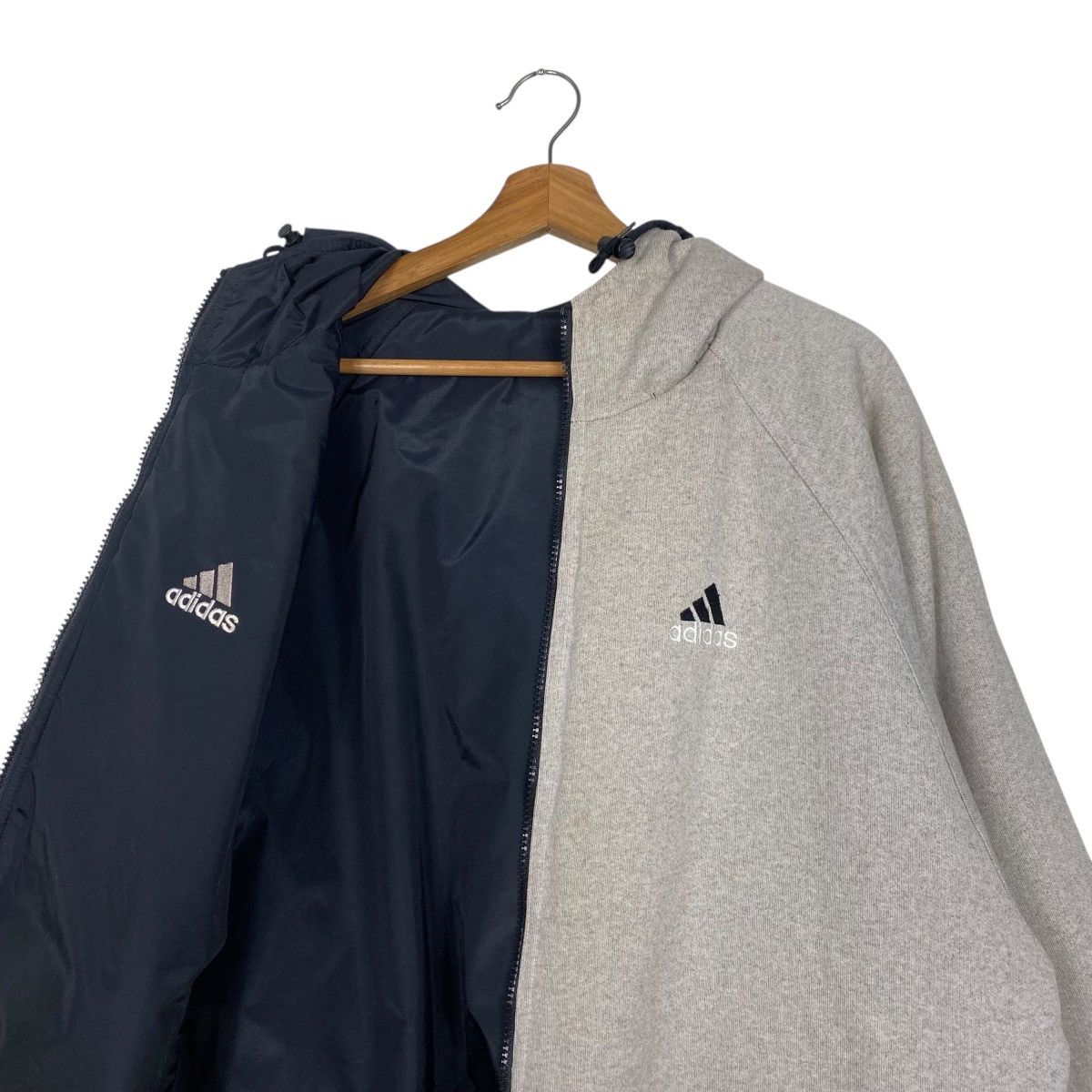 Adidas Vintage Adidas reversible hoodie jacket Size US L / EU 52-54 / 3 - 13 Thumbnail