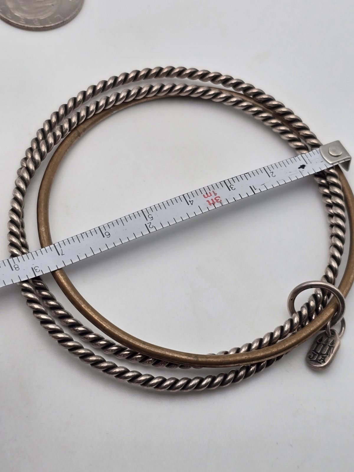 Other Vtg James Avery Sterling & Bronze Twisted Bangle Retired Size ONE SIZE - 2 Thumbnail