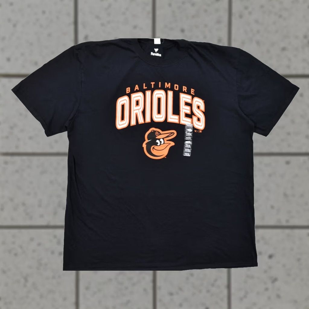 Vintage Fanatics Baltimore Orioles T-Shirt MLB Logo Cotton Crew Neck Short Sleeve 2XL Black Mens Regular NWT Size US XXL / EU 58 / 5 - 1 Thumbnail
