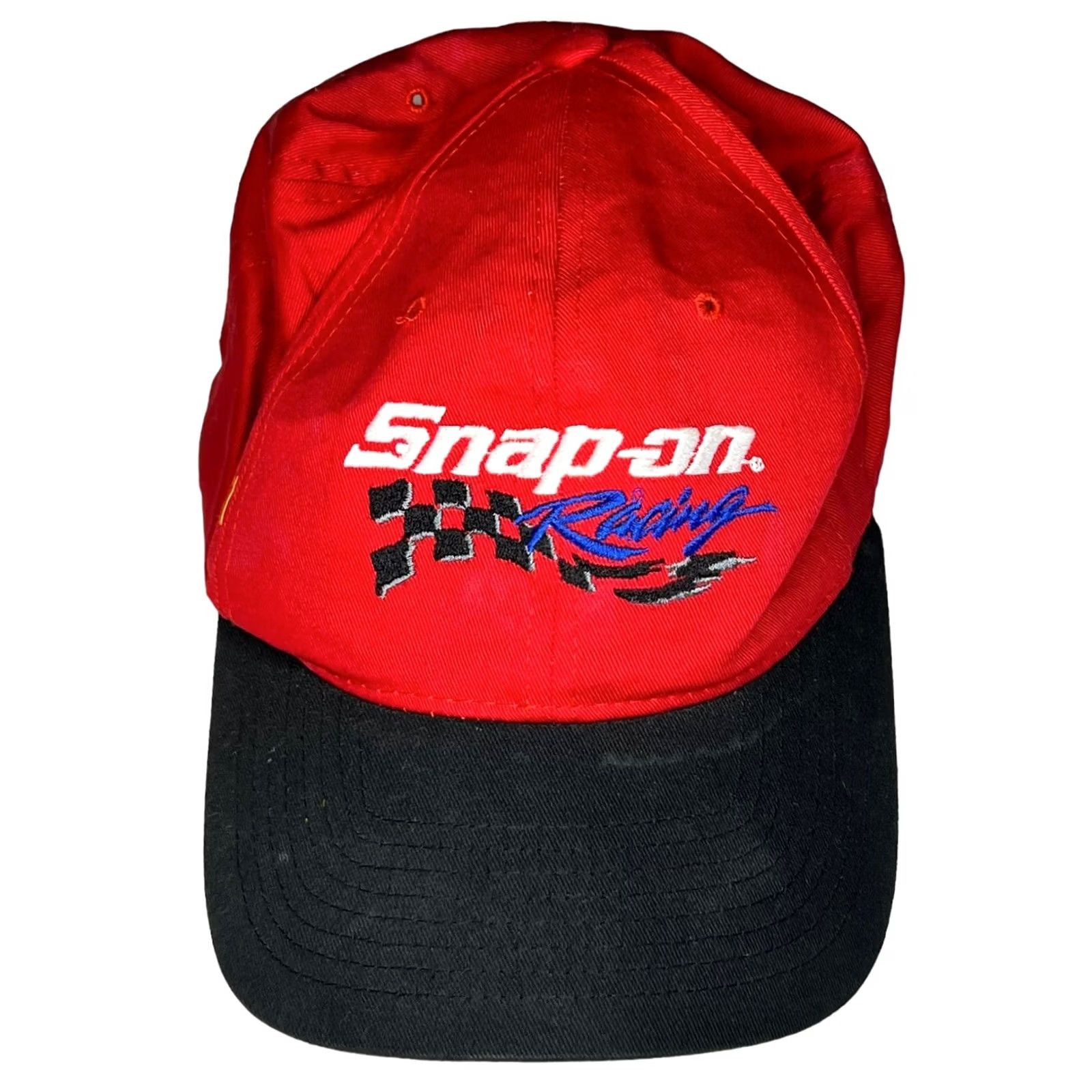 Vintage VINTAGE Snap-on Tools Racing Hat Cap Red Snapback NASCAR Cap Hat Mens Adjustable Red Hats NASCAR Racing Snapback Tools Mens Size ONE SIZE - 2 Thumbnail