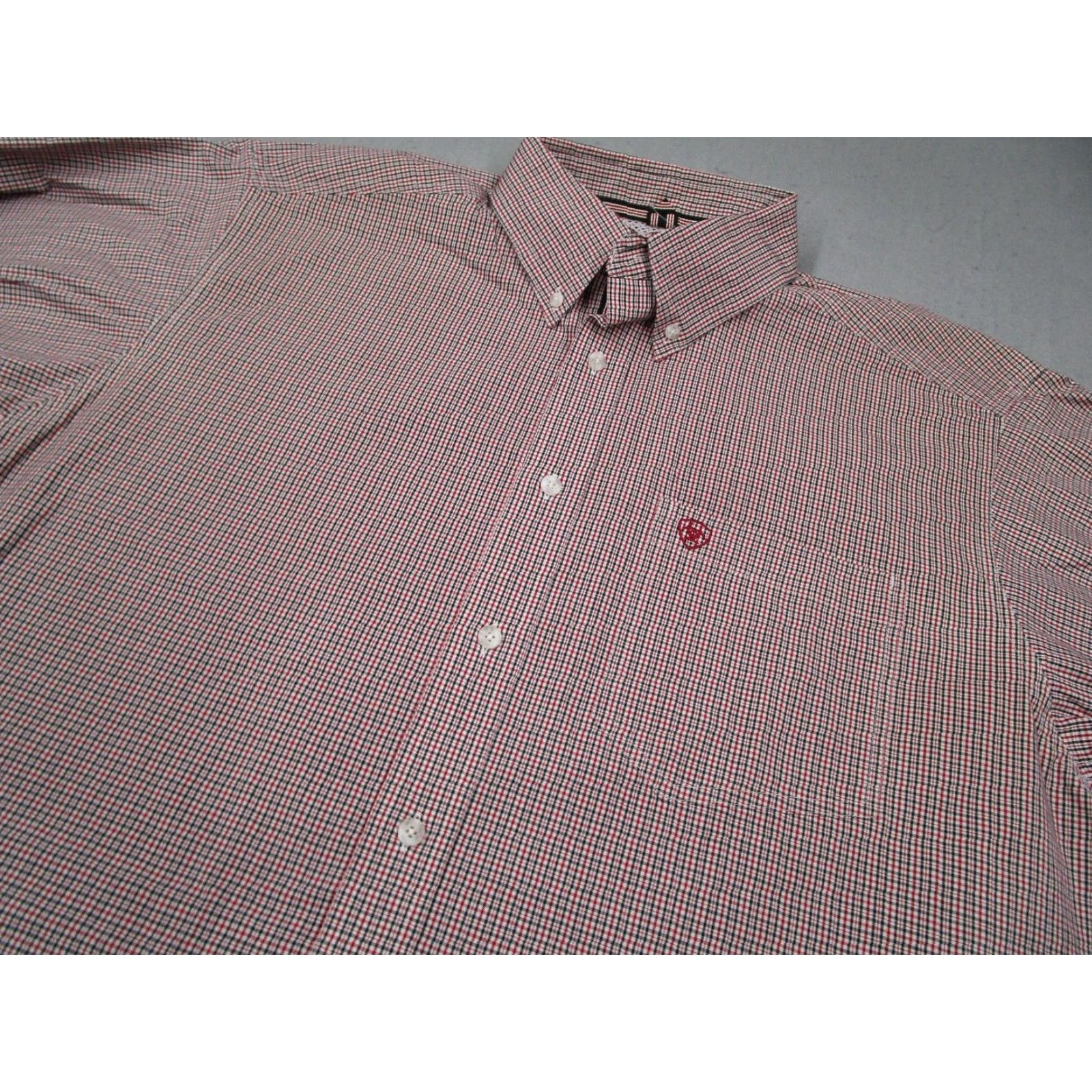 Ariat Ariat Pro Series Shirt Mens XL Red Check Button-Up Twill Cotton Blend Long Sleeve Size US XL / EU 56 / 4 - 2 Thumbnail