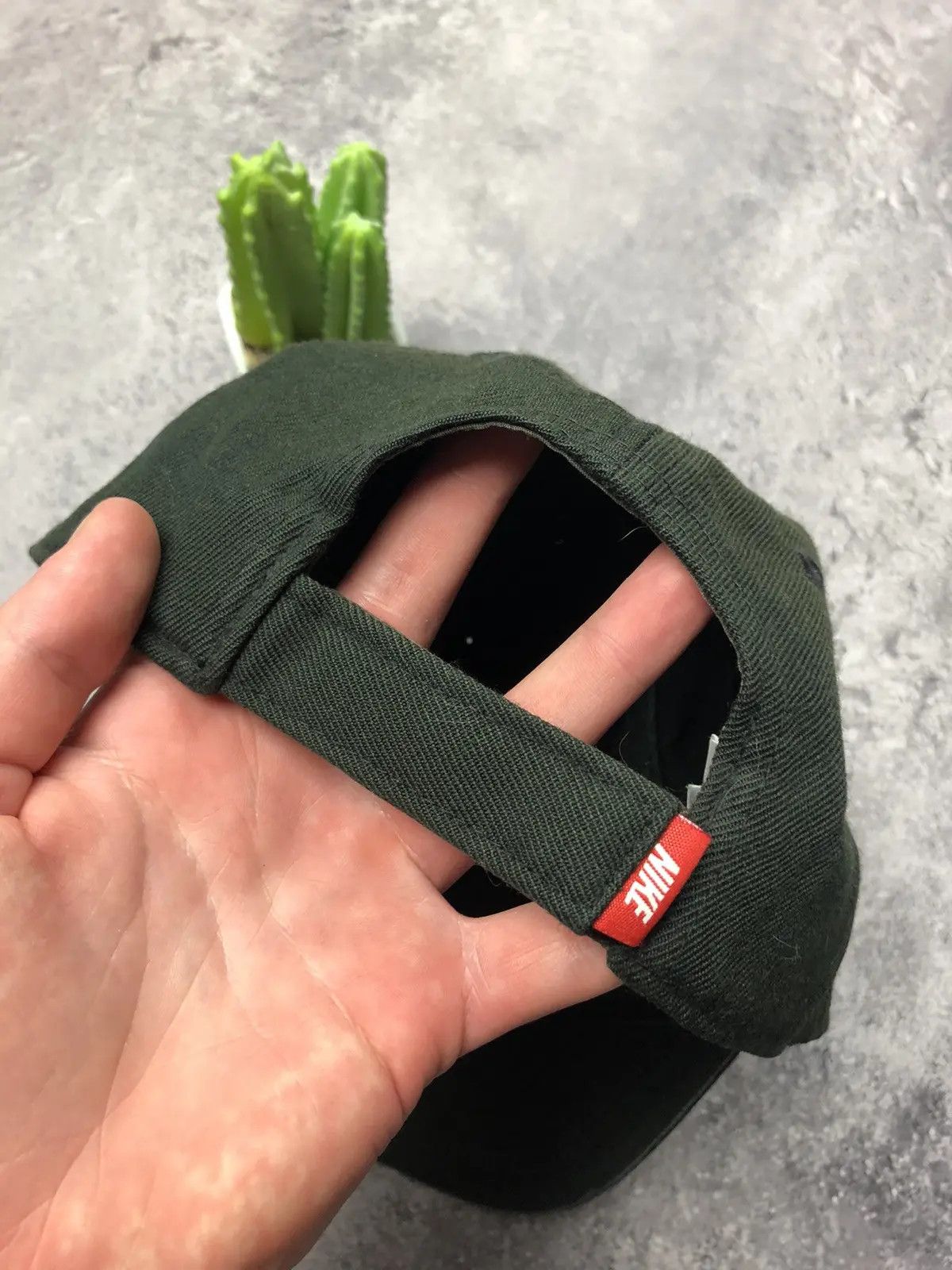 Nike NIKE Big Swoosh Stripped Logo Streetwear Navy Green Cap Size ONE SIZE - 4 Thumbnail