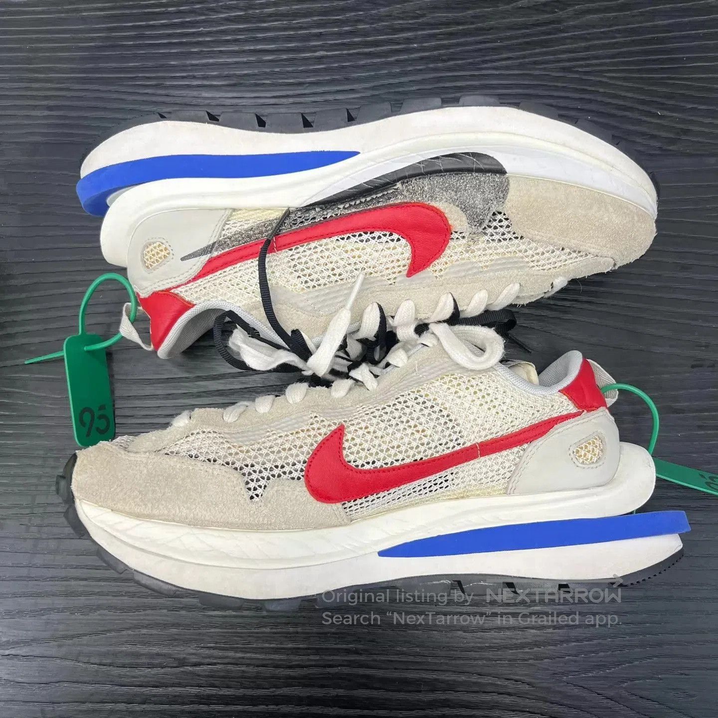 Sacai Gray Low-Top Mesh Sneakers Size 10. Size US 10 / EU 43 - 2 Thumbnail