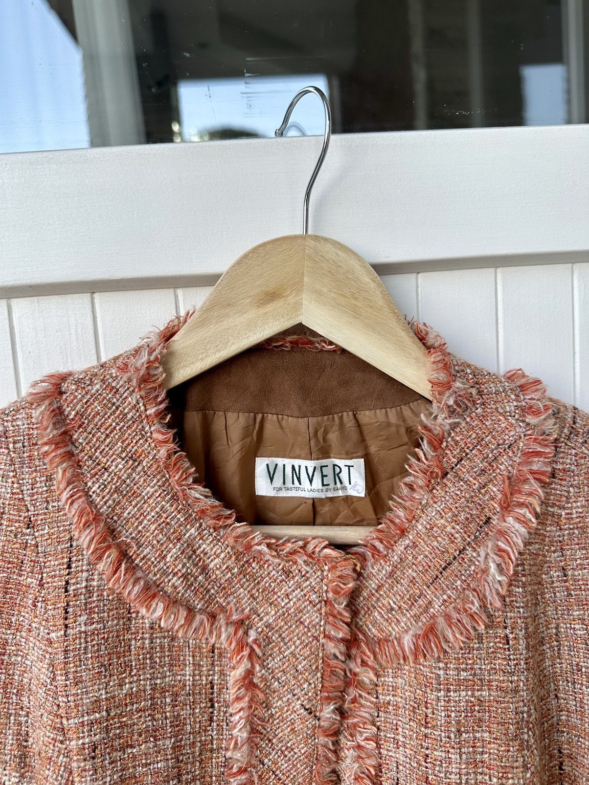 Japanese Brand Vintage Vinvert Tweed Jacket Made In Japan Size M / US 6-8 / IT 42-44 - 16 Thumbnail