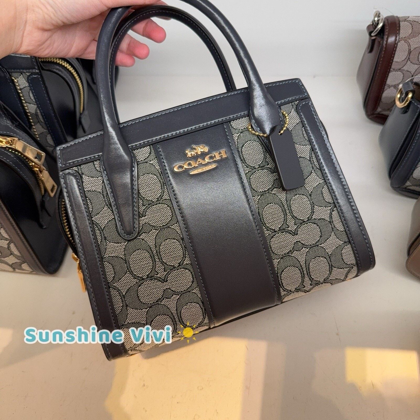 Coach NWT Coach Andrea Carryall Bag Signature Navy/Midnight CT766 Size ONE SIZE - 1 Thumbnail