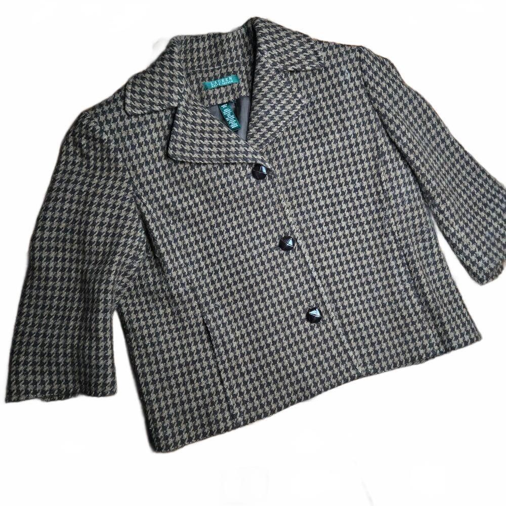 Lauren Ralph Lauren Lauren Ralph Wool Jacket WM Size 16 Vintage Houndstooth C2 Size M / US 6-8 / IT 42-44 - 1 Thumbnail