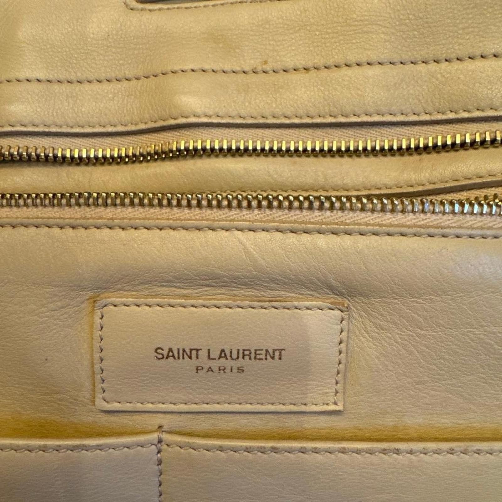 Saint Laurent Paris Yves Saint Laurent - Beige Leather Handbag Size ONE SIZE - 8 Thumbnail