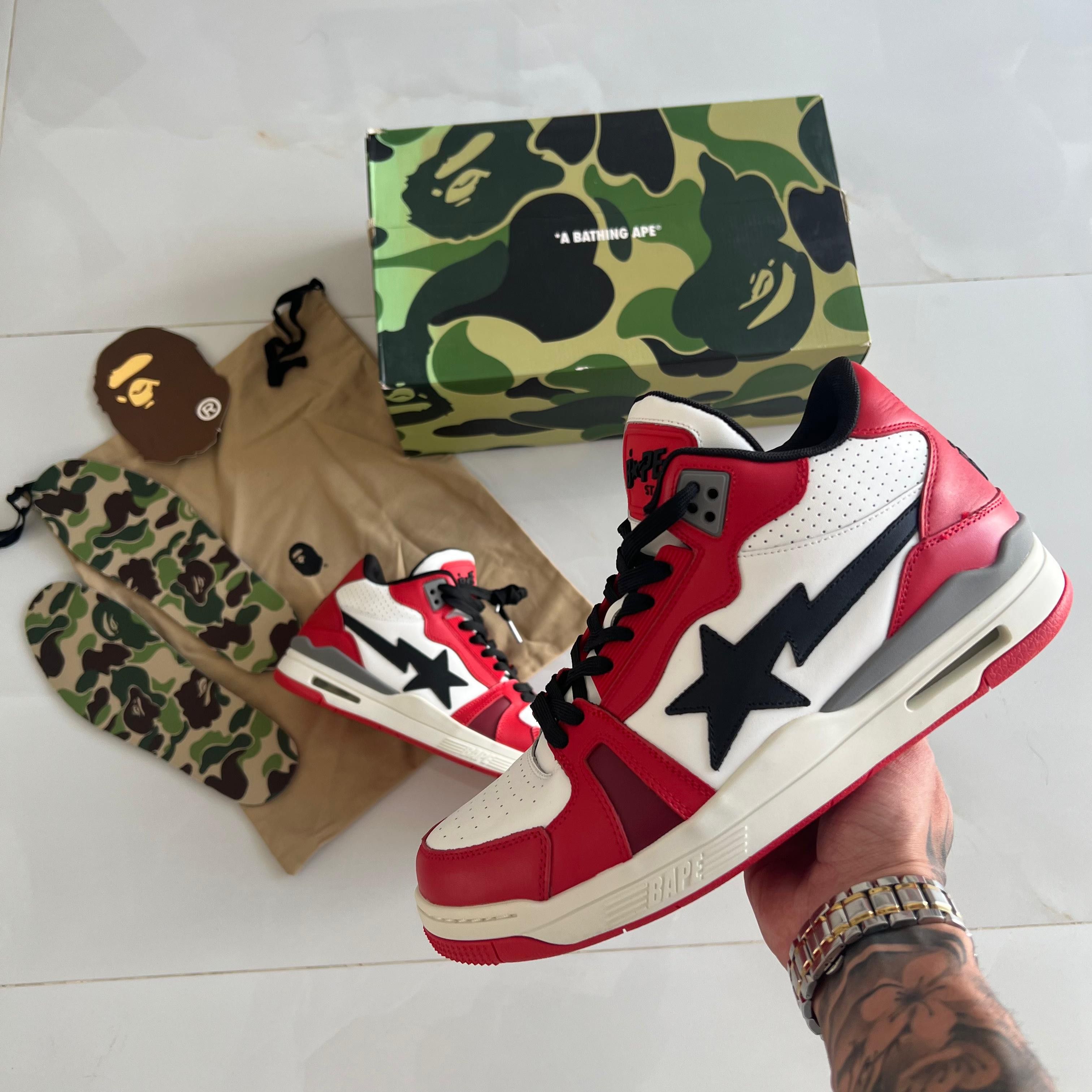 Bape Bape Clutch Sta Chicago Red/White 2023 Size US 10 / EU 43 - 1 Thumbnail