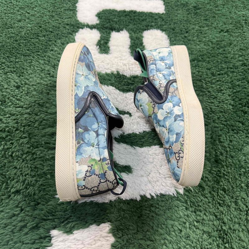 Gucci Gucci Blue Floral Slip-On Sneakers for Men Size US 9.5 / EU 42-43 - 8 Thumbnail