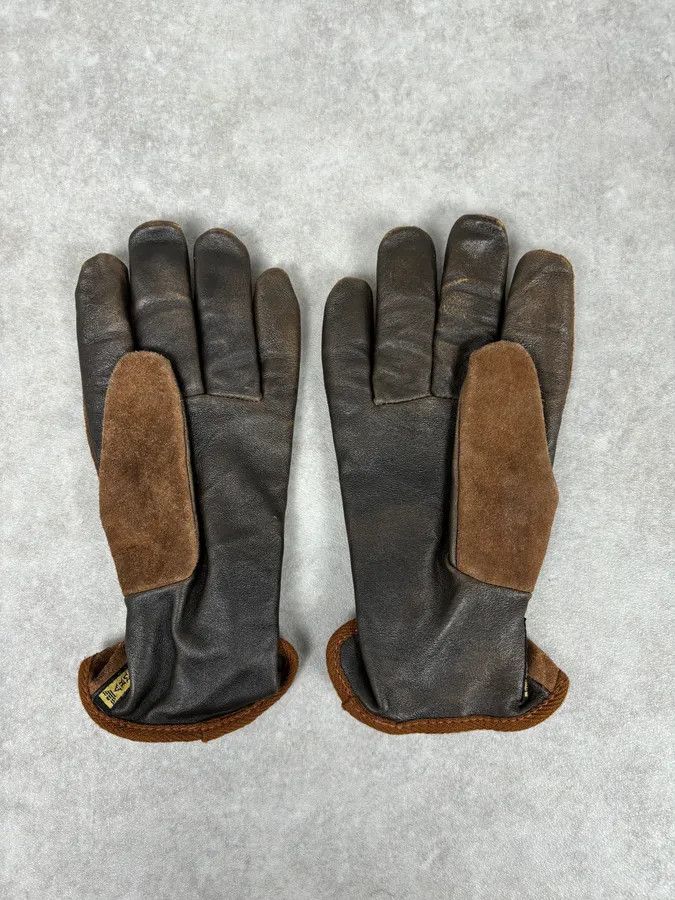 Armani 2000s Armani Brown Leather Gloves Size ONE SIZE - 4 Thumbnail
