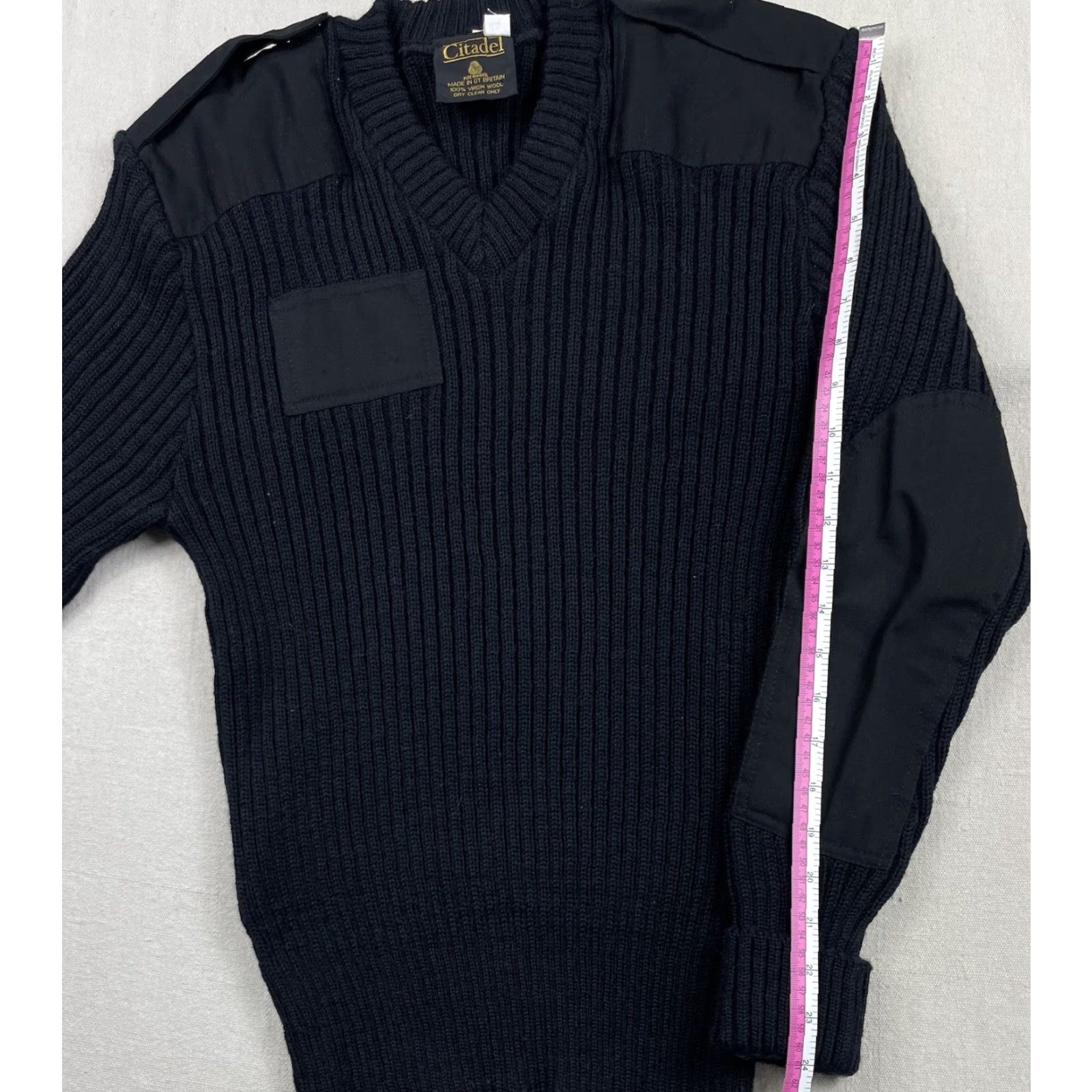 Greats VINTAGE Citadel Wool Sweater Military Knit Crew Neck Black Adult 42 Solid Patches Outdoor Mens Size US XL / EU 56 / 4 - 5 Thumbnail