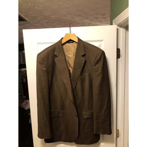 Jos. A. Bank jos.a.bank men's brown 100%wool sport coat jacket blazer 46L Size 46L - 2 Thumbnail