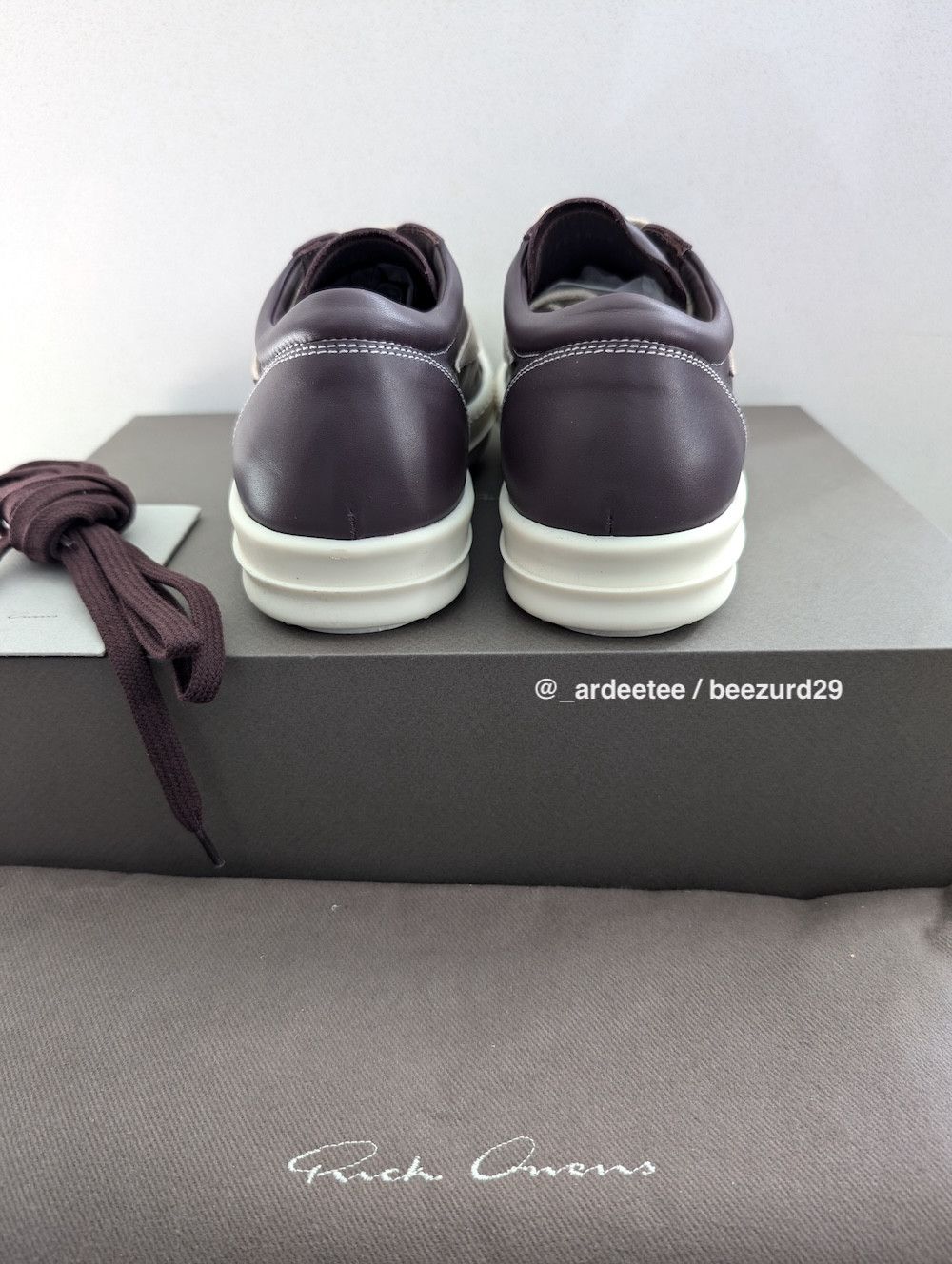 Rick Owens *NEW* AMETHYST LEATHER VINTAGE SNEAKERS VANS LUXOR FW23 Size US 7 / IT 37 - 6 Thumbnail