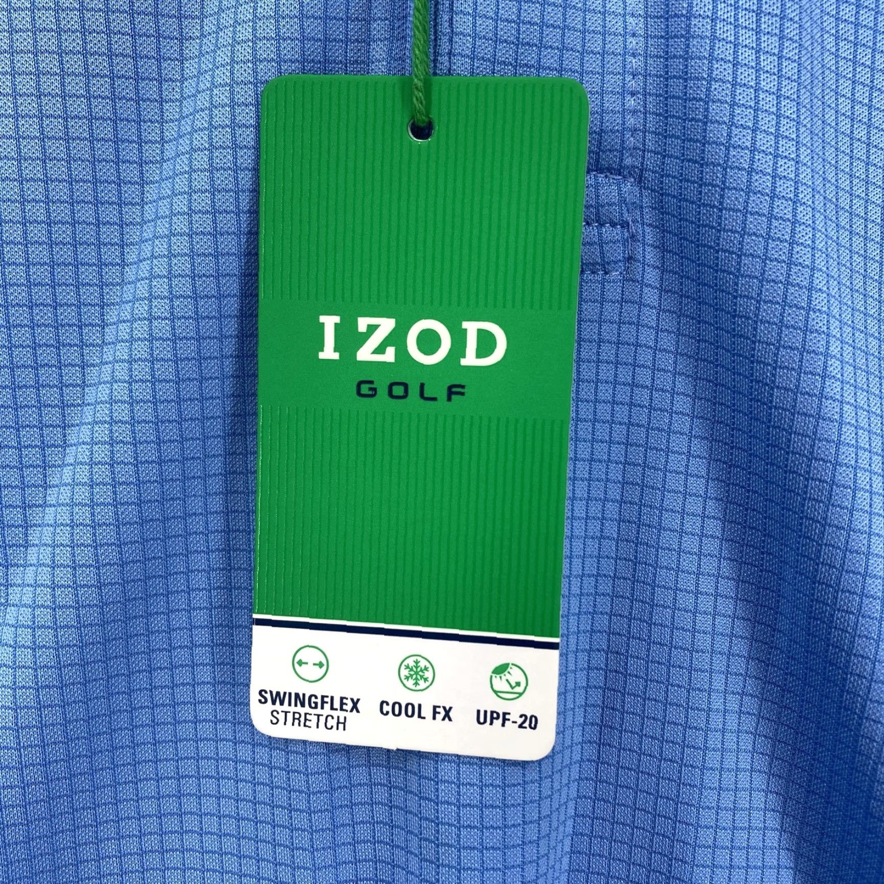 Izod Izod Golf Polo Shirt Mens Large Riviera Blue SwingFlex UPF-20 Basix Stretch Polo Shirt Size US L / EU 52-54 / 3 - 5 Thumbnail