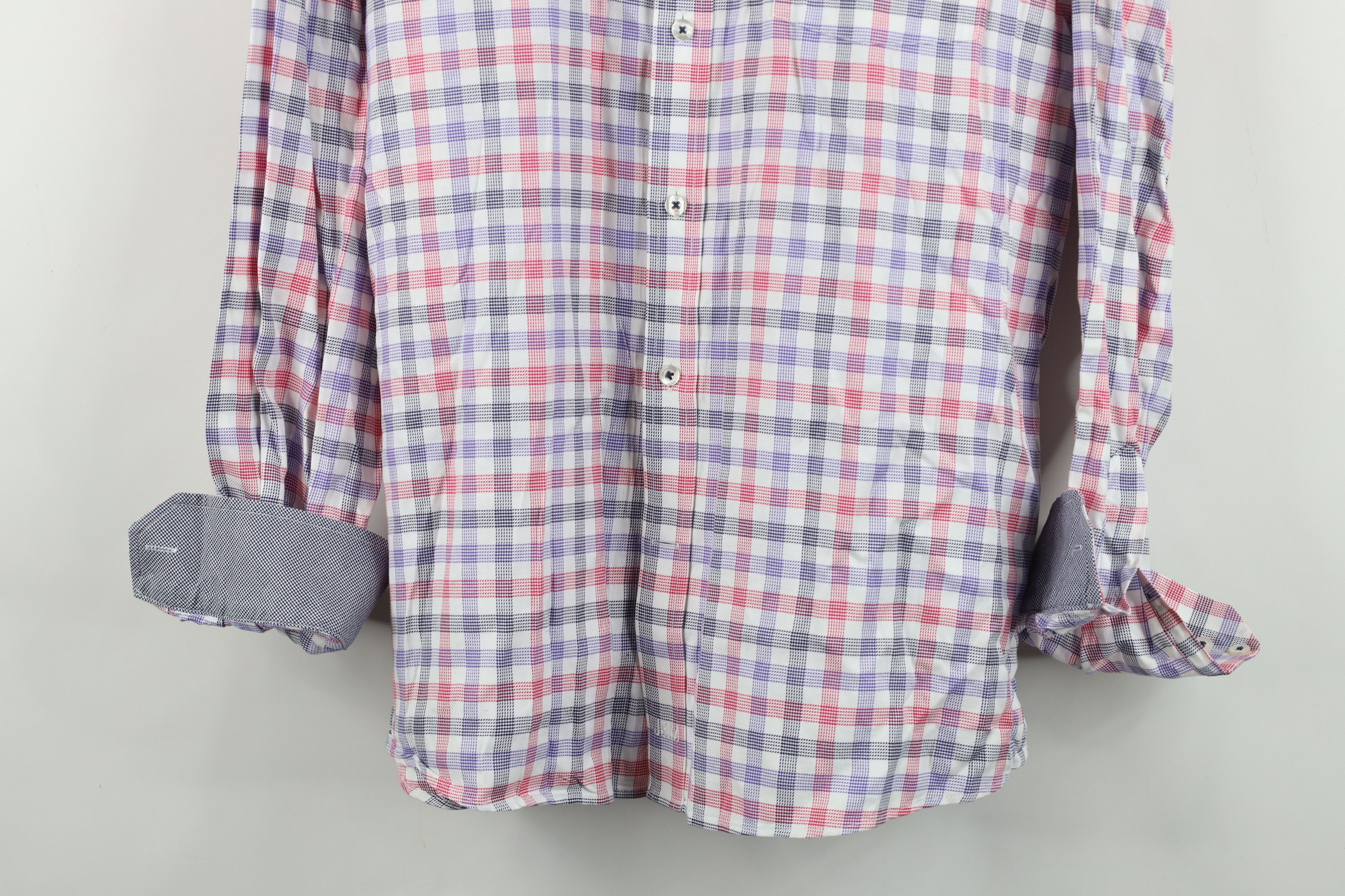 Johnston & Murphy Johnston & Murphy Checkered Collared Button Shirt Cotton Size US XL / EU 56 / 4 - 3 Thumbnail