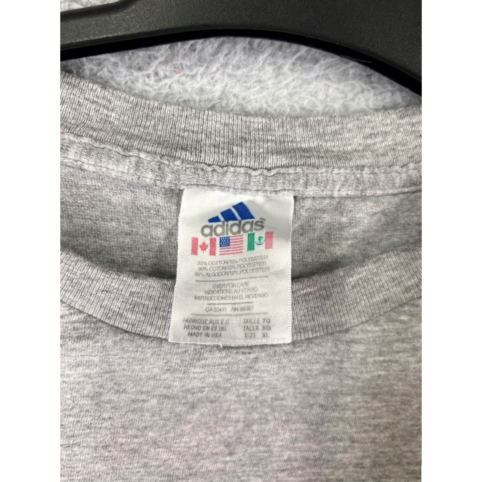 Adidas VINTAGE Adidas Shirt Mens XL Gray Logo Cotton Blend Made USA Crew Neck Size US XL / EU 56 / 4 - 4 Thumbnail