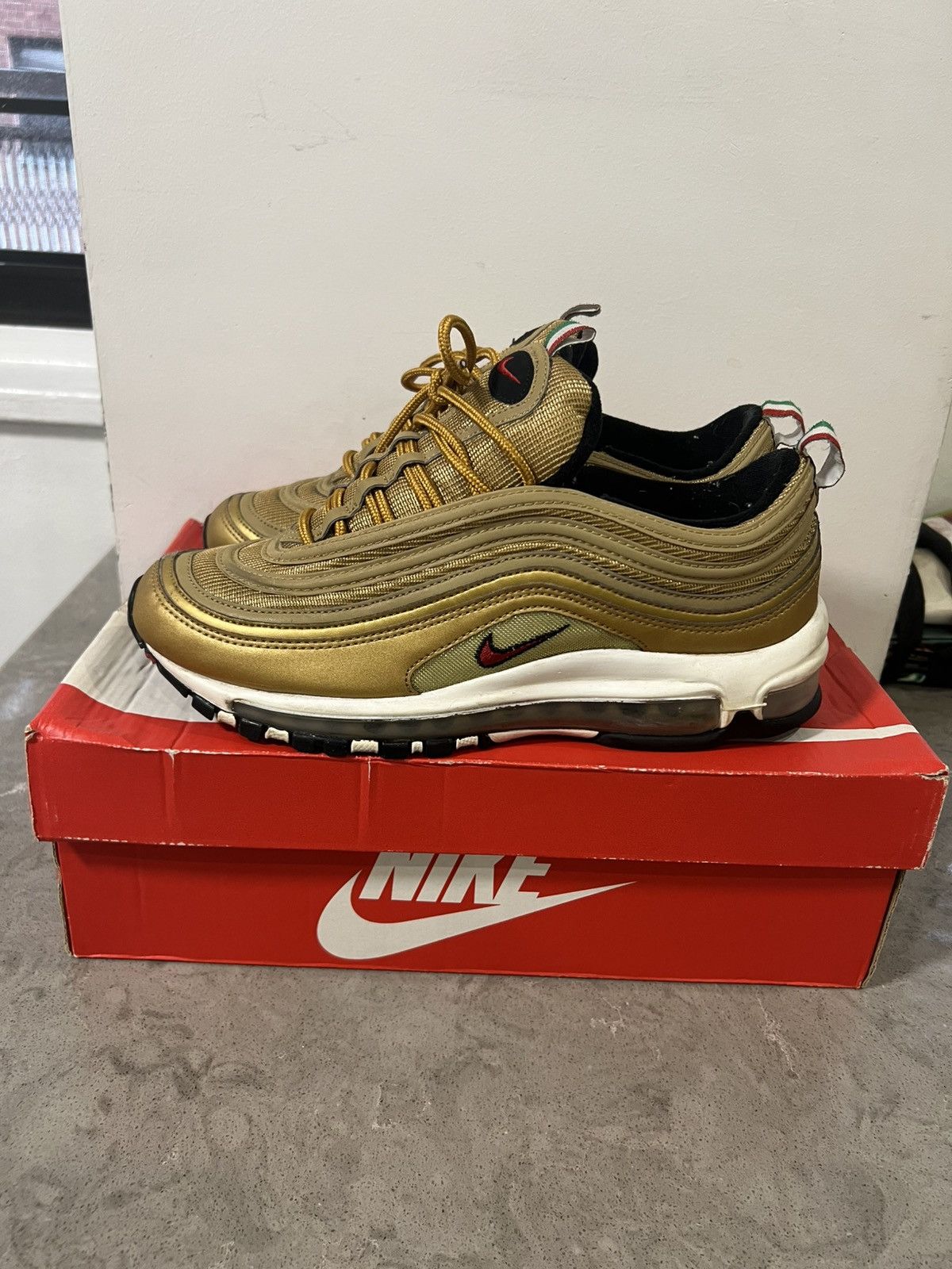 Nike Nike Air Max 97 Italy Metallic Gold Size US 8 / EU 41 - 3 Thumbnail