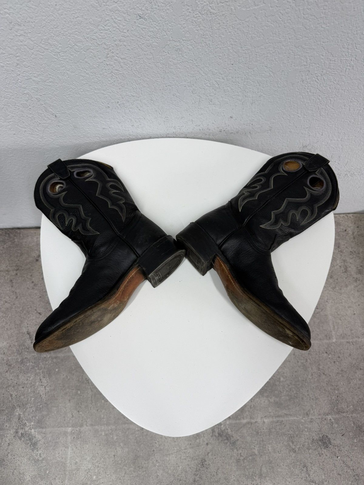 If Six Was Nine Vintage Y2K Black Leather Western Boots Guidi Cowboy Style Size US 8 / EU 41 - 9 Thumbnail