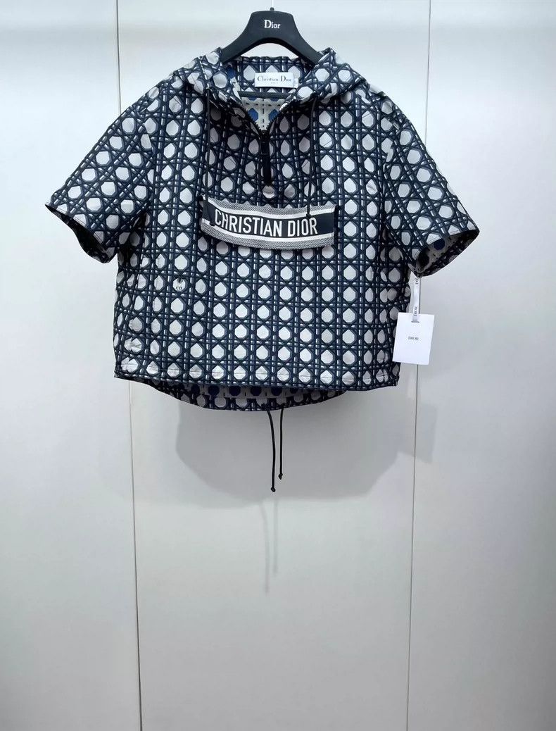 Dior 24 new diamond short-sleeved windbreaker jacket 2504-N