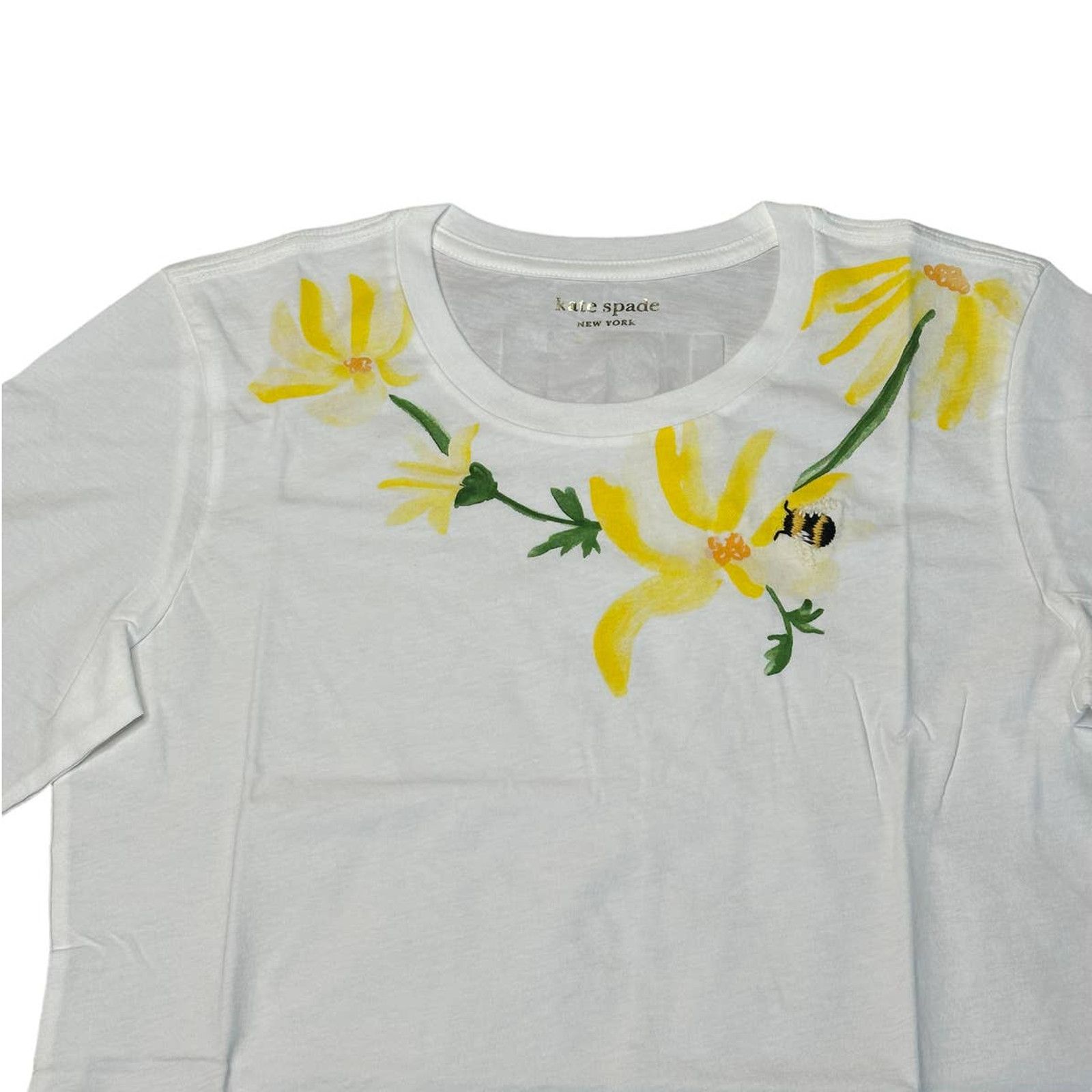 Kate Spade Kate Spade Women Shirt Busy Bee Casual Tee X-L Fresh White Size XL / US 12-14 / IT 48-50 - 3 Thumbnail