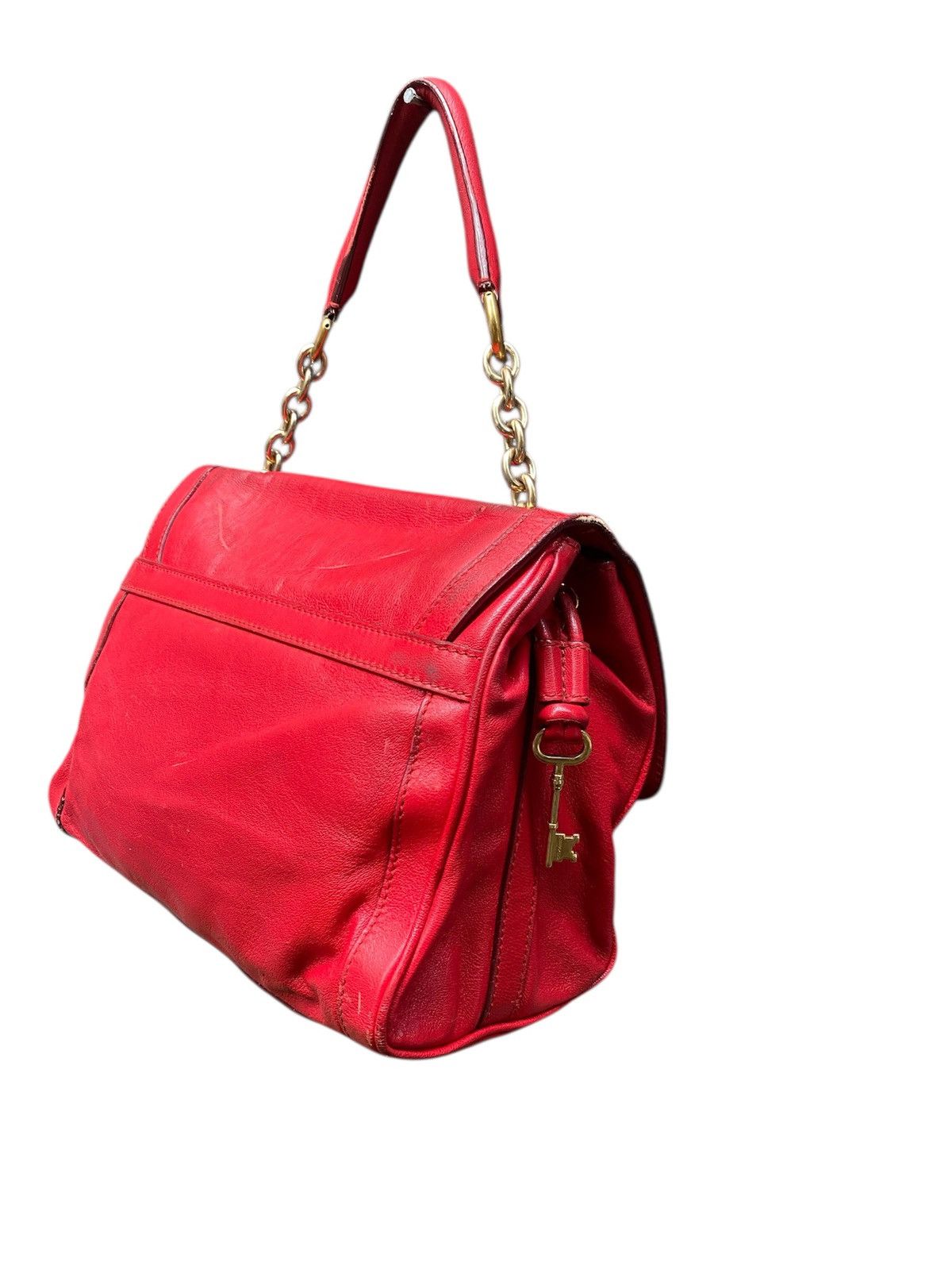 Dolce & Gabbana Dolce And Gabbana D&G Red Leather Padlock Top Handle Bag Size ONE SIZE - 3 Thumbnail