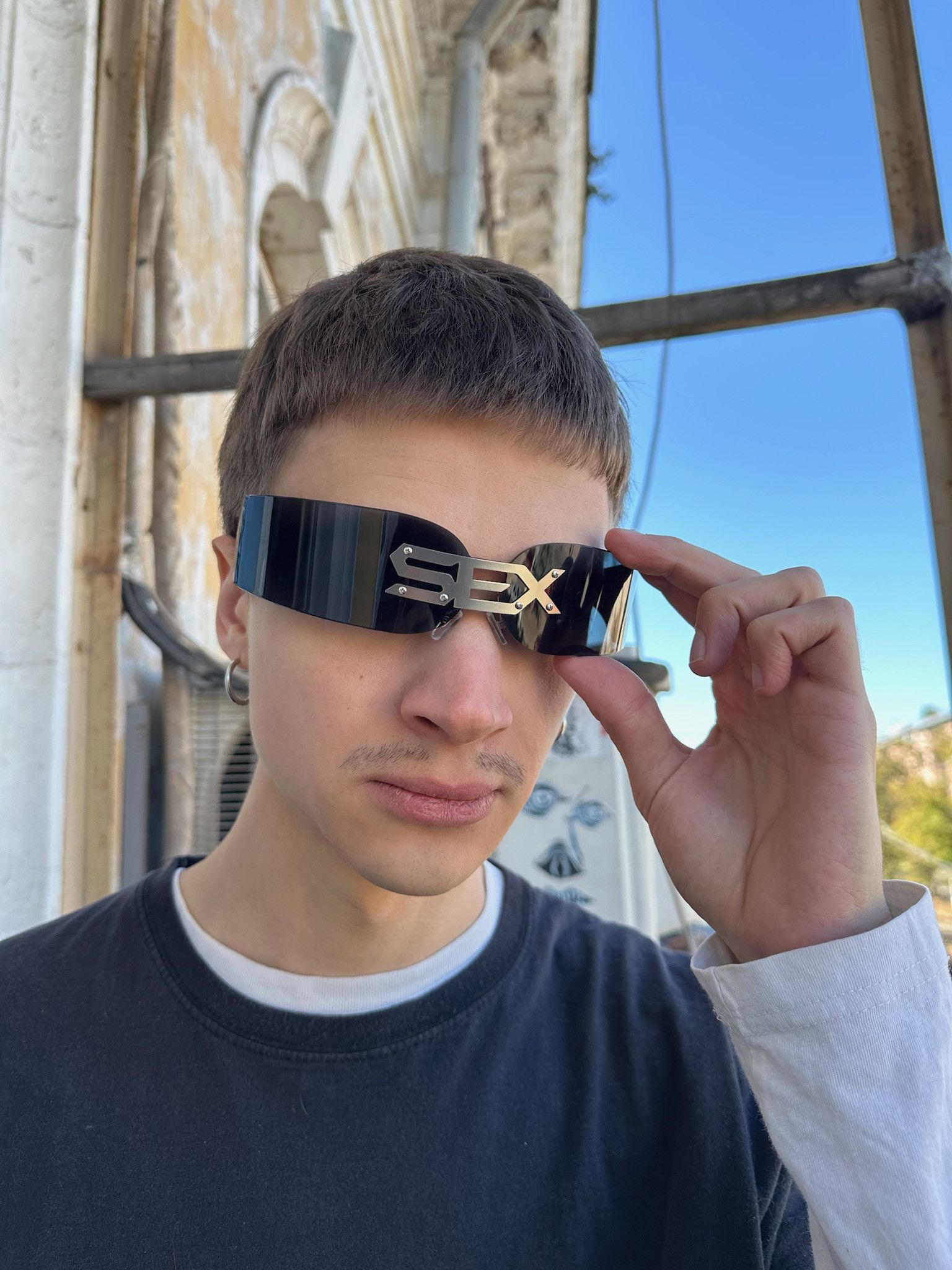 Japanese Brand 90s 2000s Y2K Vintage Metal Sunglasses Sex techno
