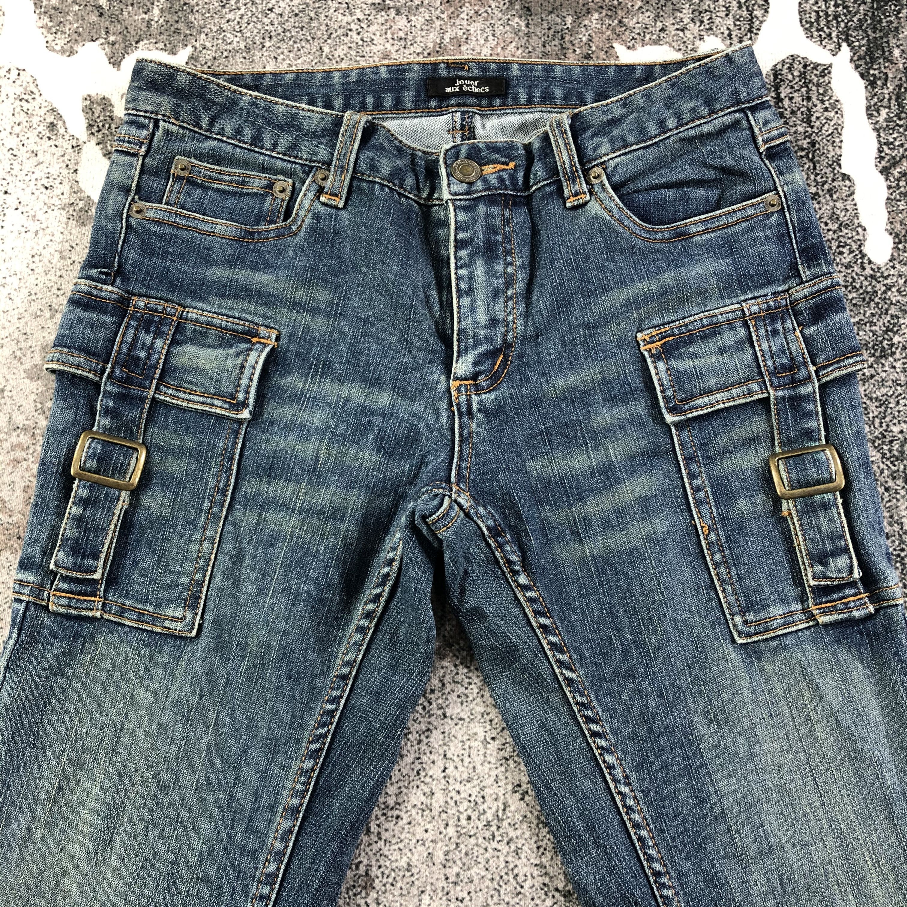 Japanese Brand Jouer Aux Eches Jeans Multipocket Flare Denim KJ1664 Size US 26 / EU 42 - 3 Thumbnail