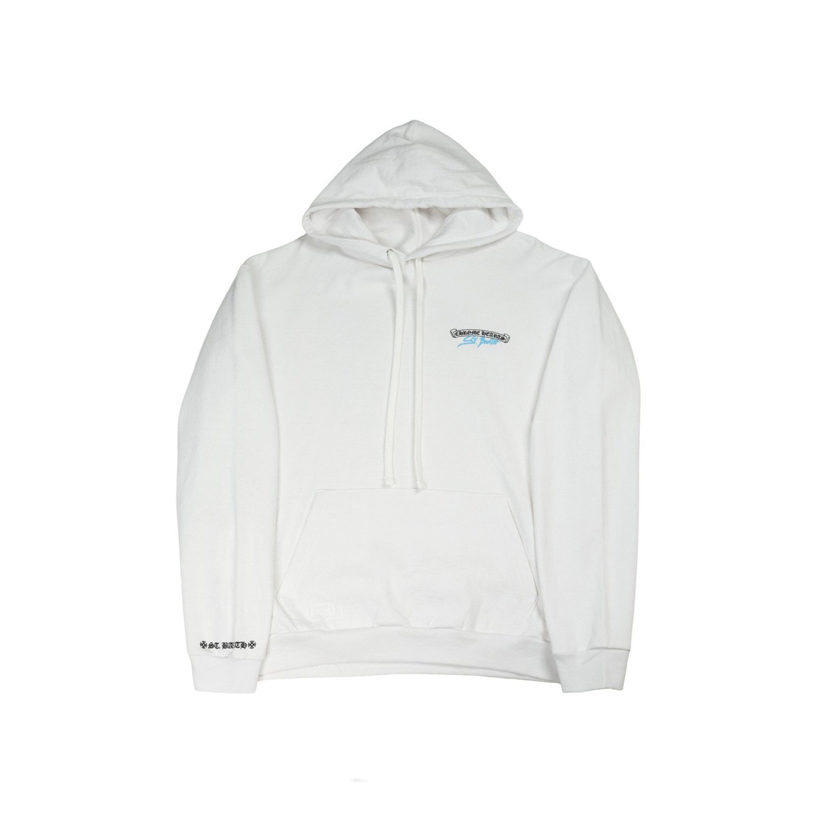 Chrome Hearts St. Barth Back Horseshoe Logo Hoodie 'White/Blue' Size US XL / EU 56 / 4 - 1 Thumbnail