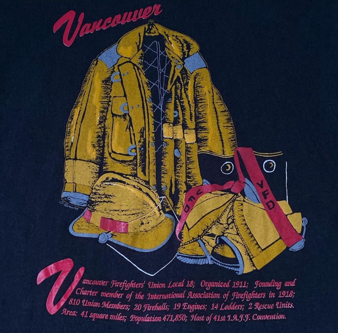 Fruit Of The Loom Vintage VancouverFirefighters, Fruit Of The Loom Sweatshirt Size US L / EU 52-54 / 3 - 4 Thumbnail