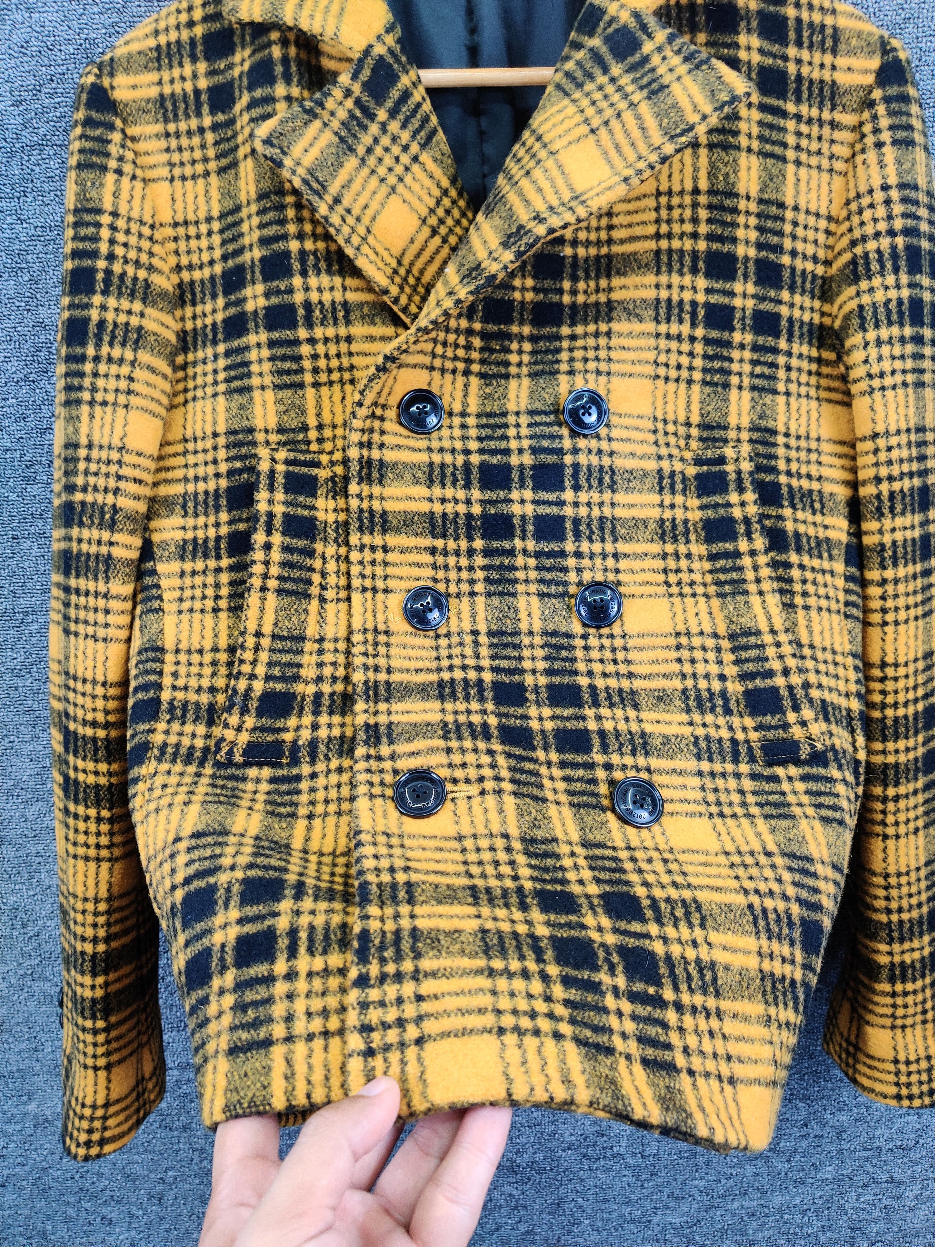 291295=Homme 291295 = Homme Double Breasted Wool Checkered Coat Size US M / EU 48-50 / 2 - 11 Thumbnail