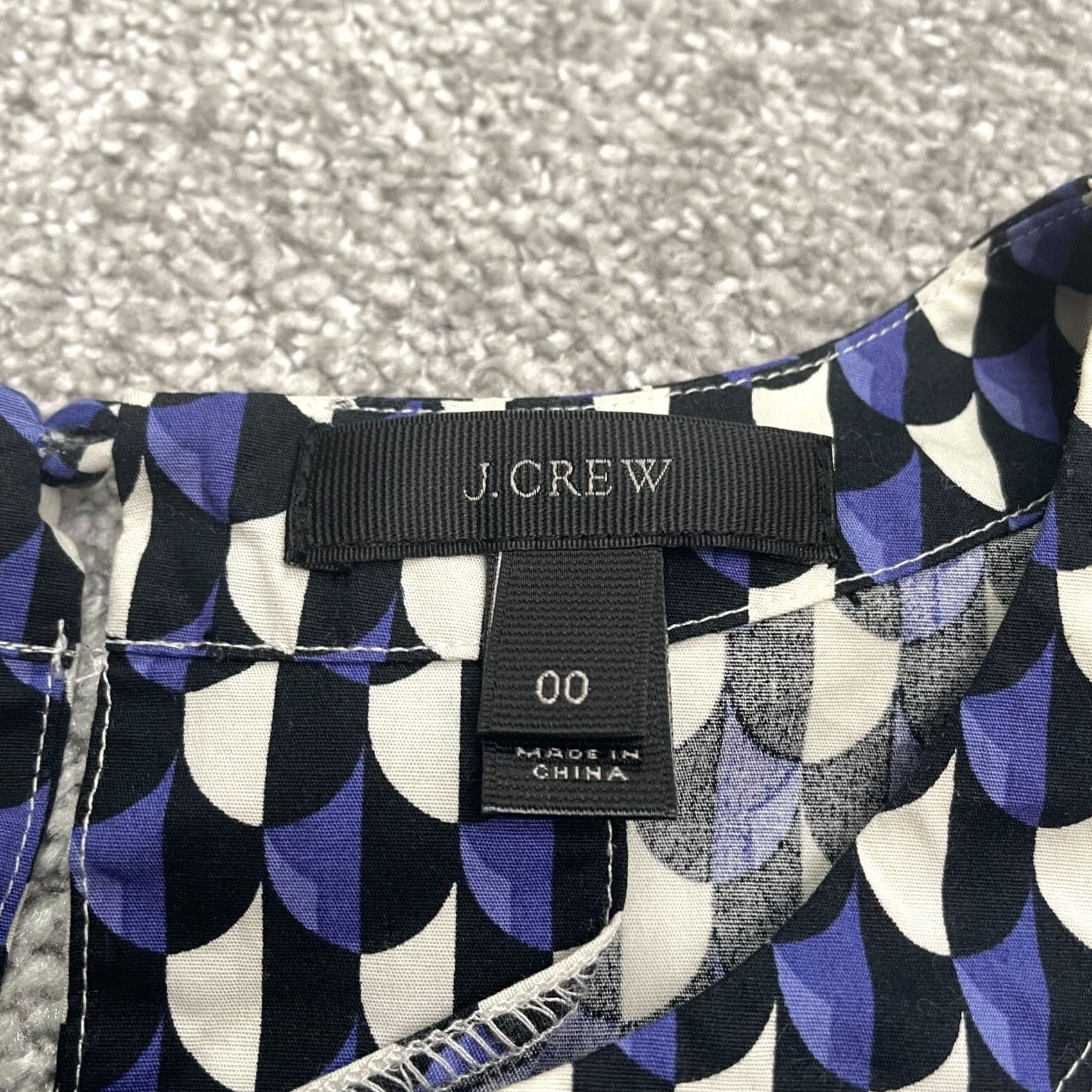 J.Crew J.CREW Geometric Blouse Womens 00 Multicolor Short Sleeve Casual Top Size XXS / US 00 / IT 34 - 6 Thumbnail