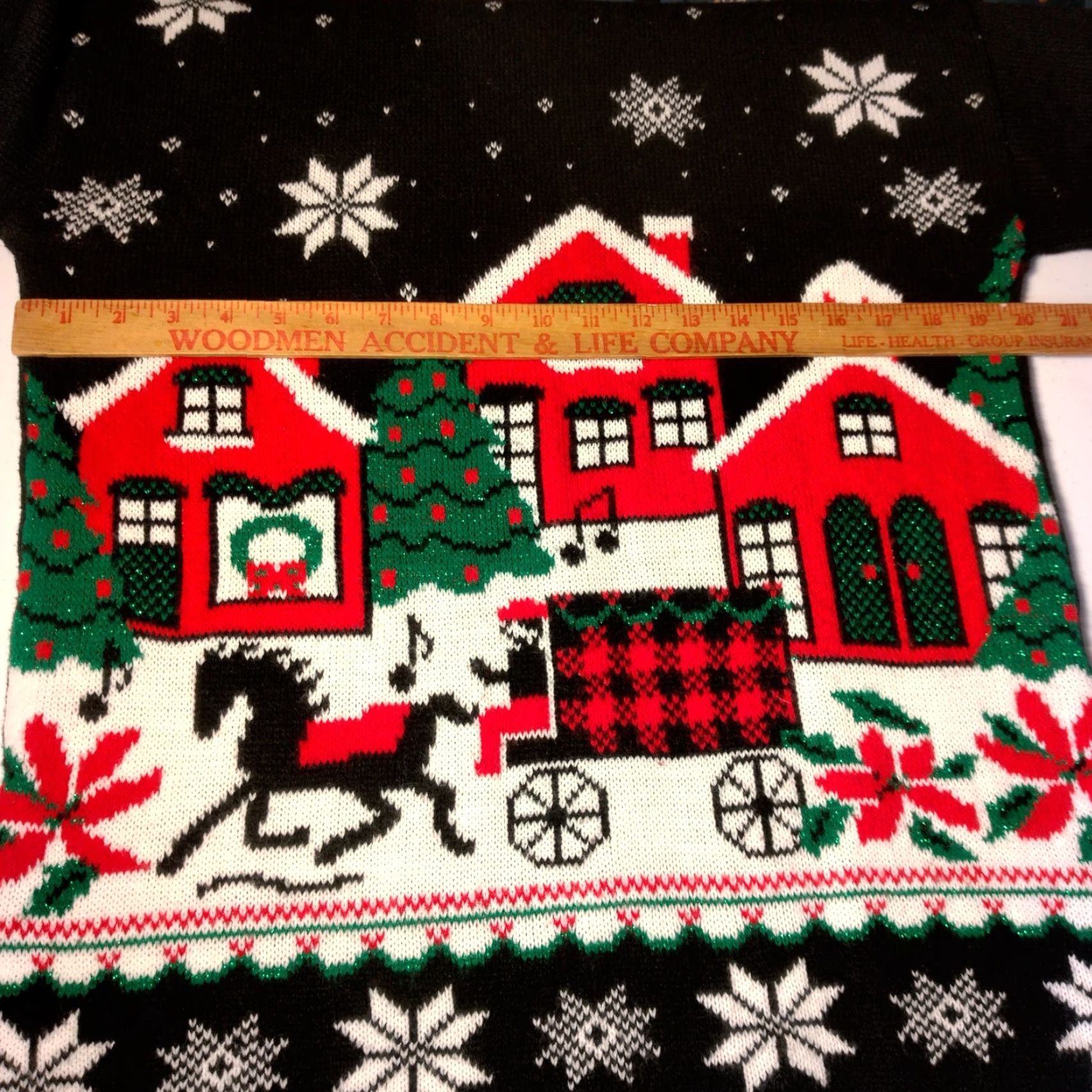 Vintage VINTAGE J.J. Poole Ugly Christmas Sweater Women's Pullover M Black Glitter Snow Village Grannycore Holiday Womens Size M / US 6-8 / IT 42-44 - 4 Thumbnail