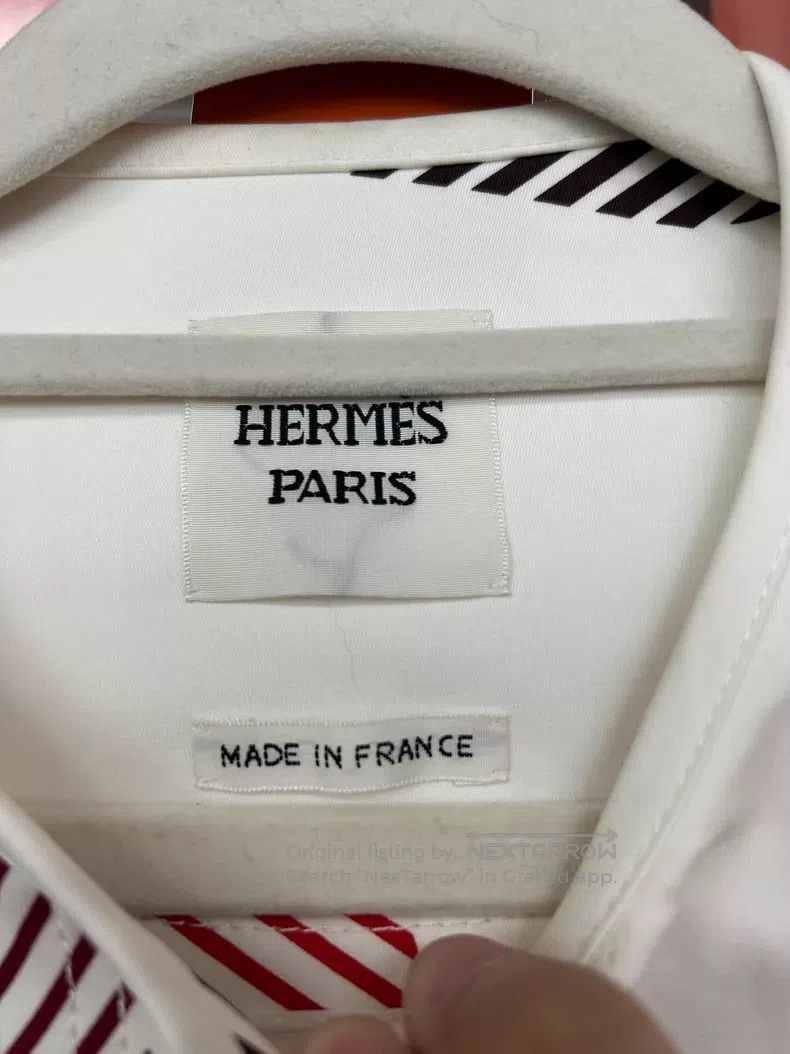 Hermes Hermes White Printed Cotton Single-breasted Long Sleeve Ja Size XS / US 0-2 / IT 36-38 - 3 Thumbnail