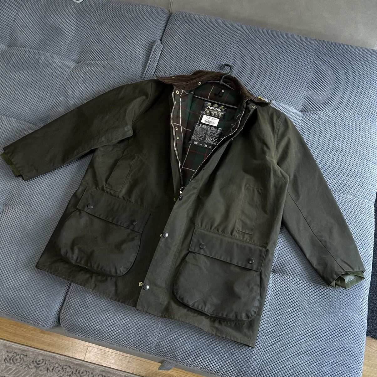 Barbour Barbour Northumbria C46 Vintage Heavy Green Waxed Jacket Size US XXL / EU 58 / 5 - 1 Thumbnail