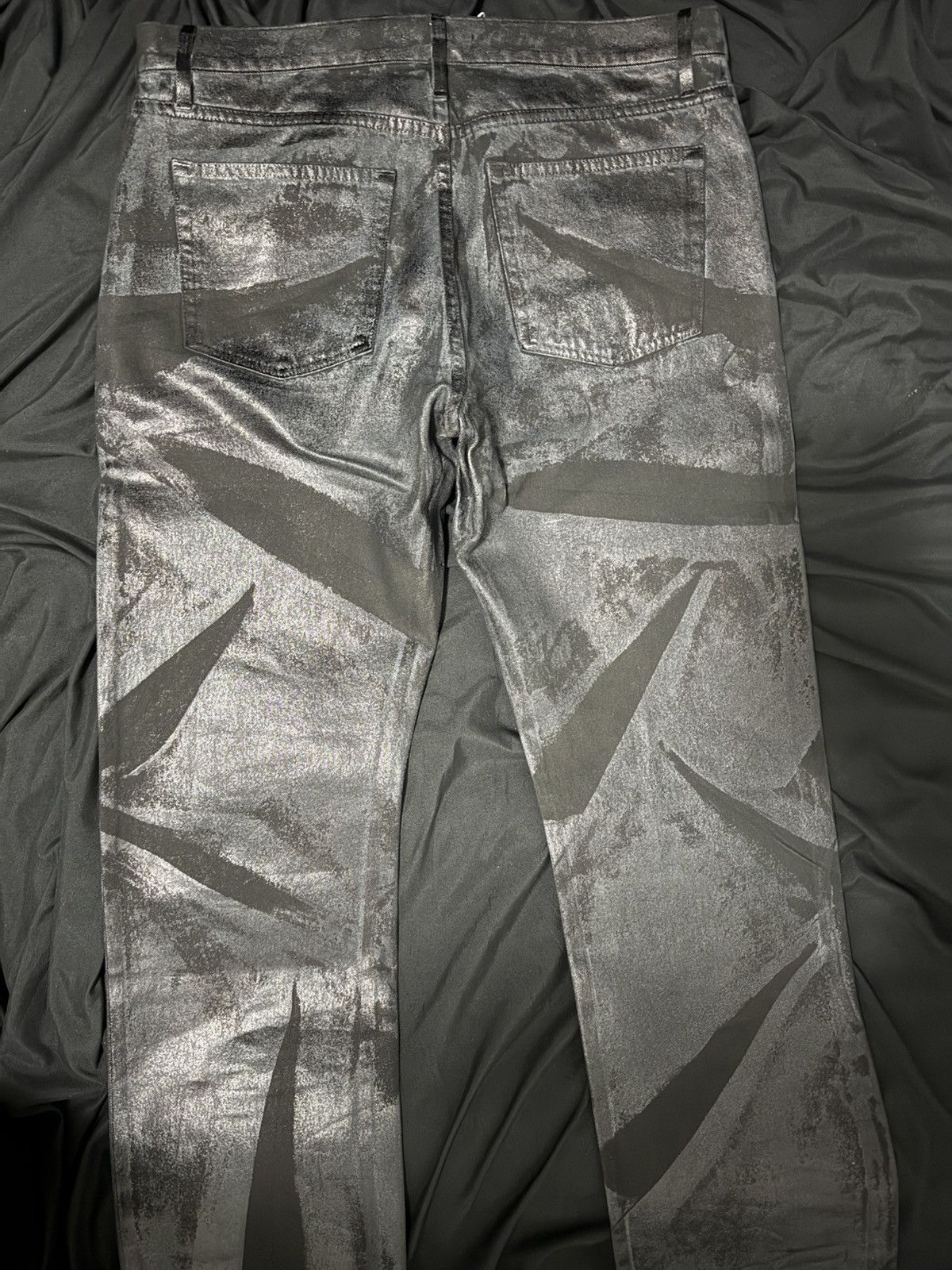 Helmut Lang Black Foiled Jeans Size 36 Size US 36 / EU 52 - 2 Thumbnail